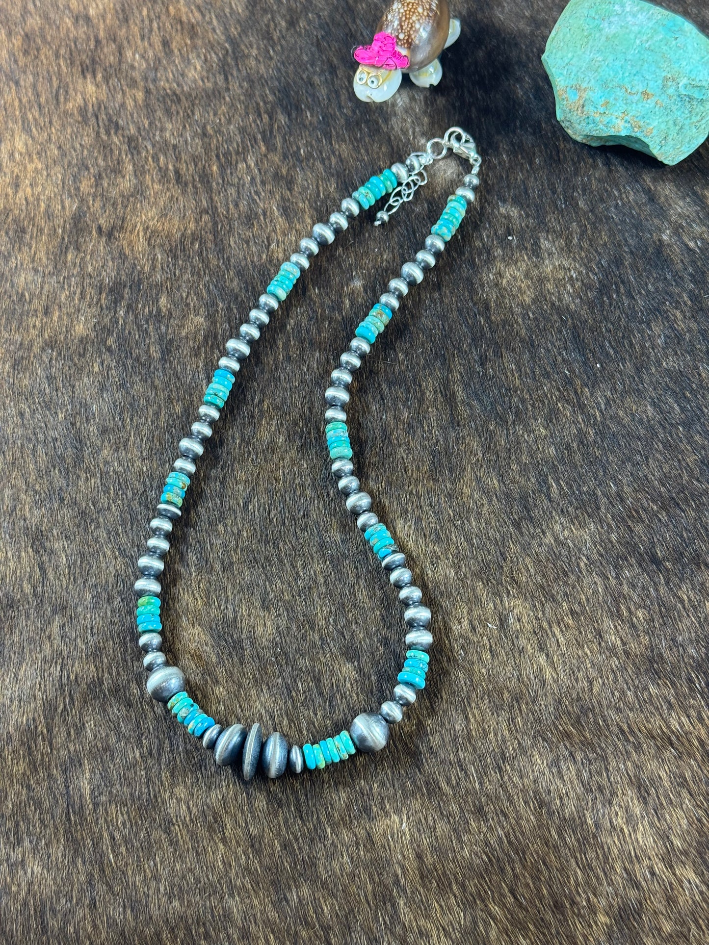 Kingman Turquoise and Sterling Silver Varied Necklace