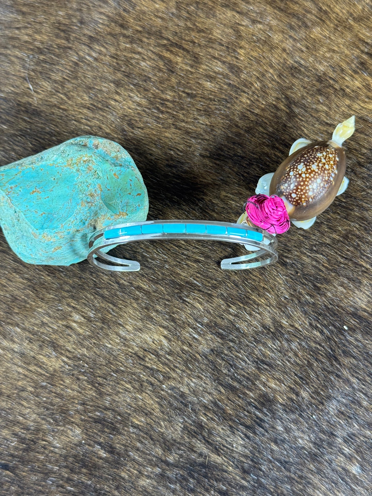 Kingman Turquoise Inlay Bar Bracelet