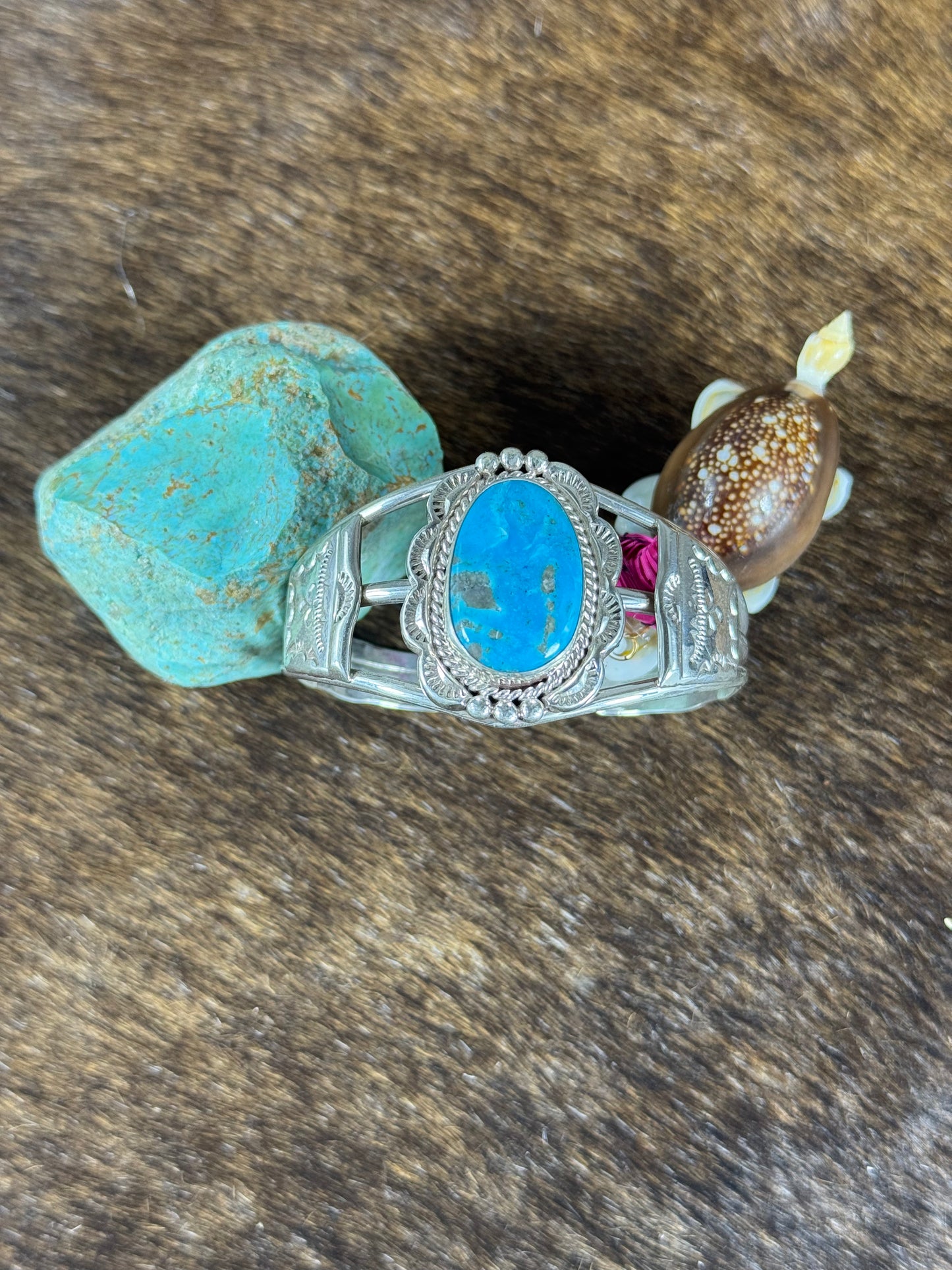 Kingman Turquoise Stamp Bracelet