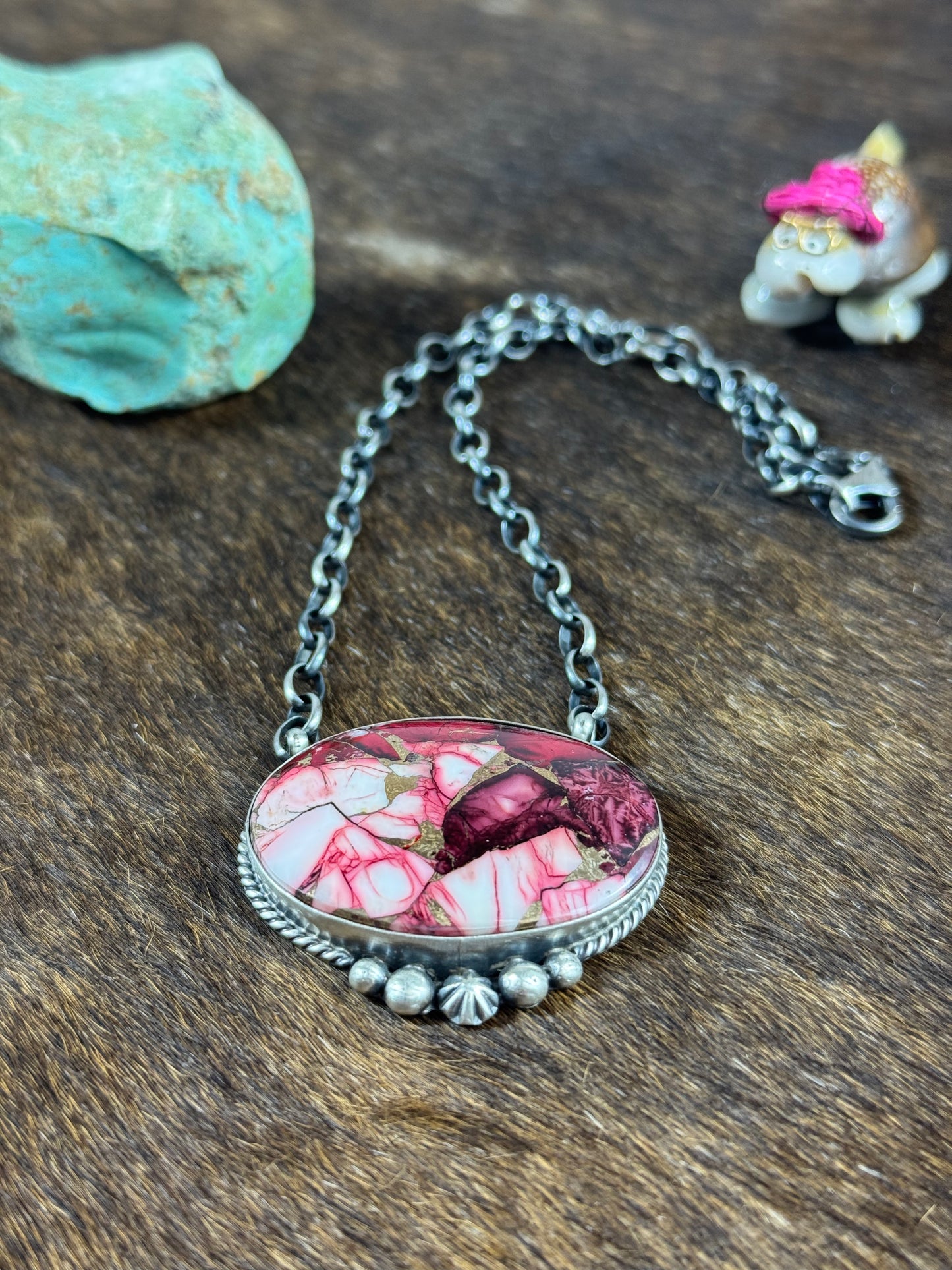 Dahlia Rose Oval Fixed Necklace