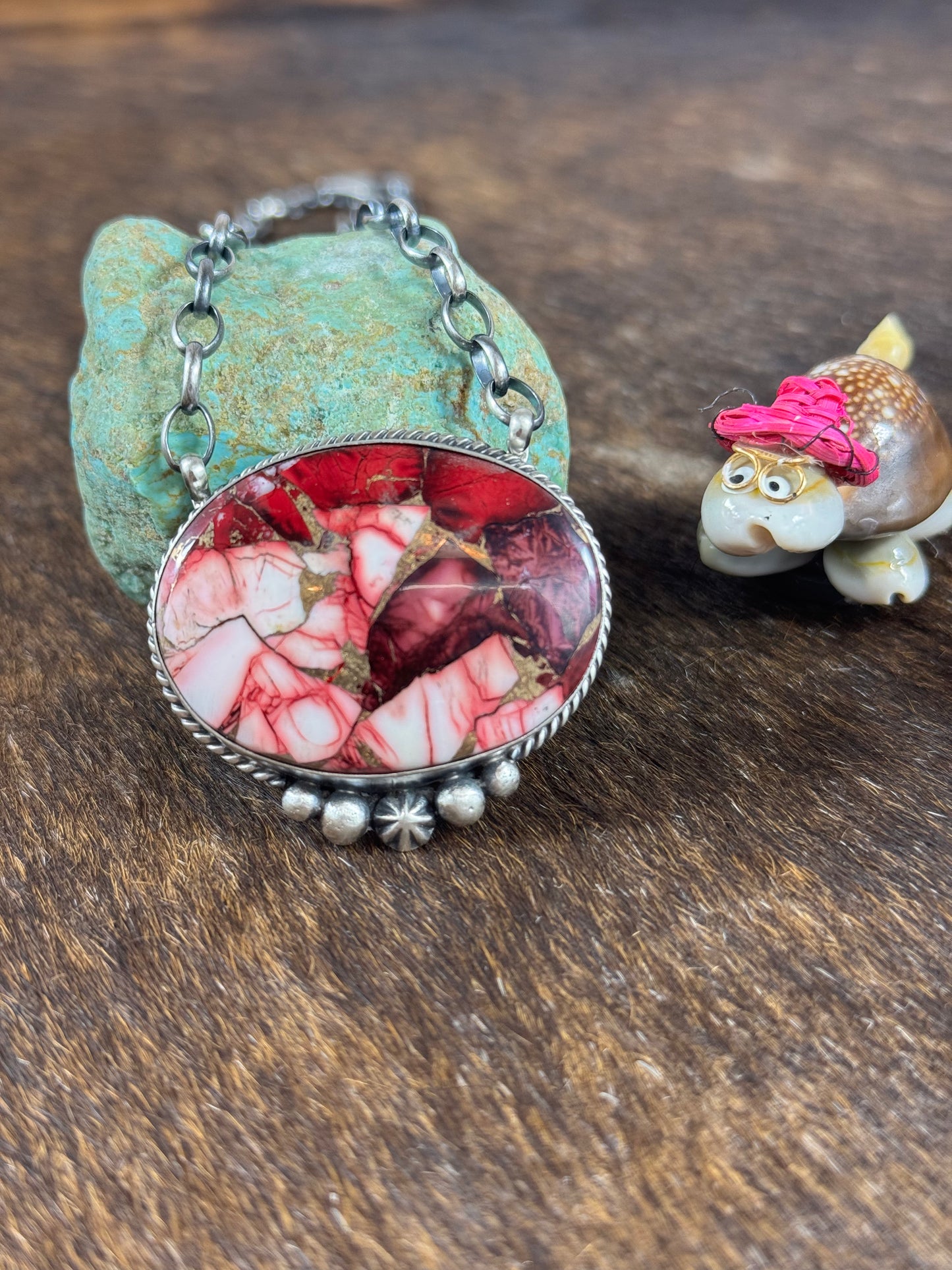 Dahlia Rose Oval Fixed Necklace