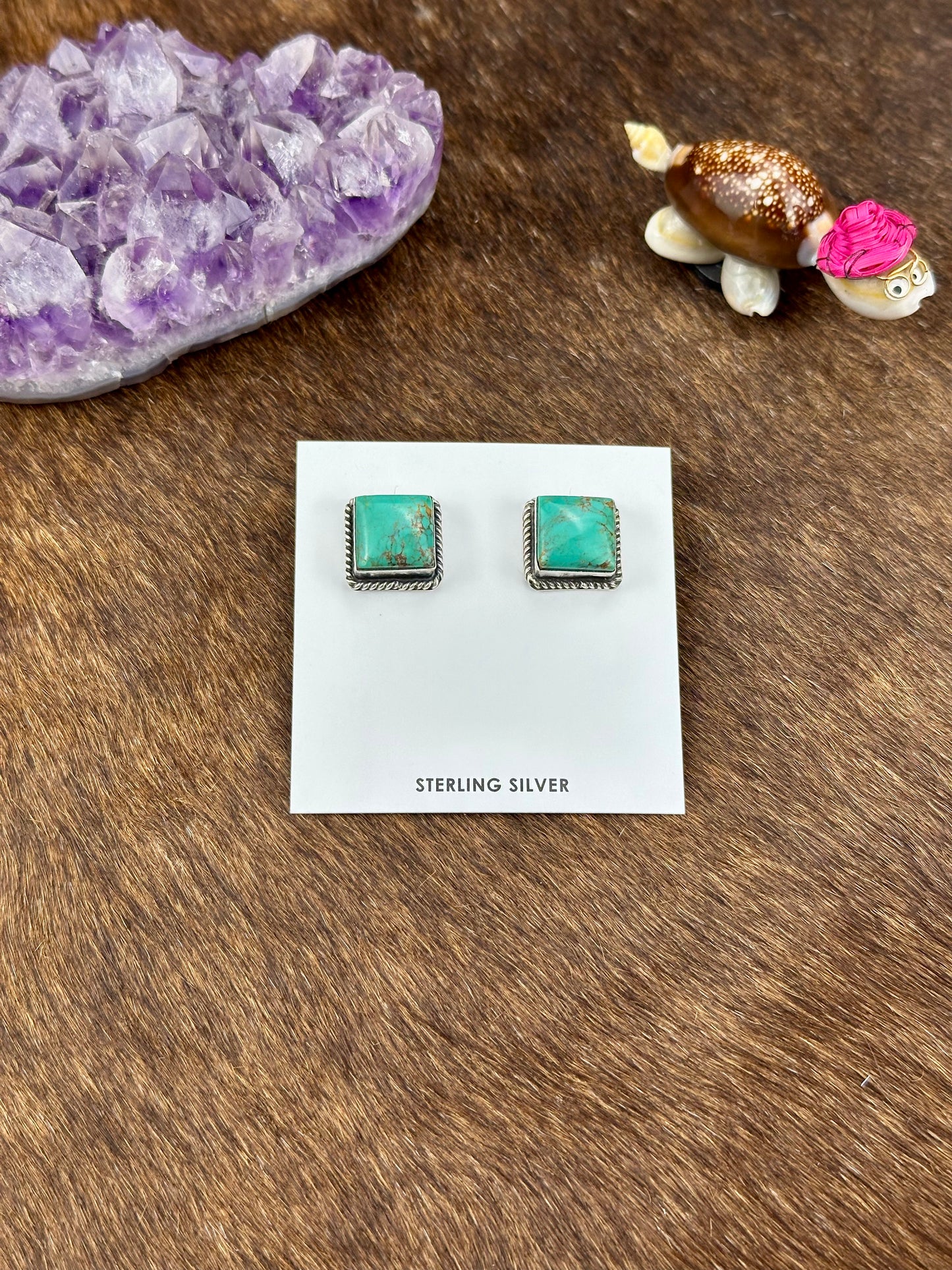 Kingman Turquoise Square Stud