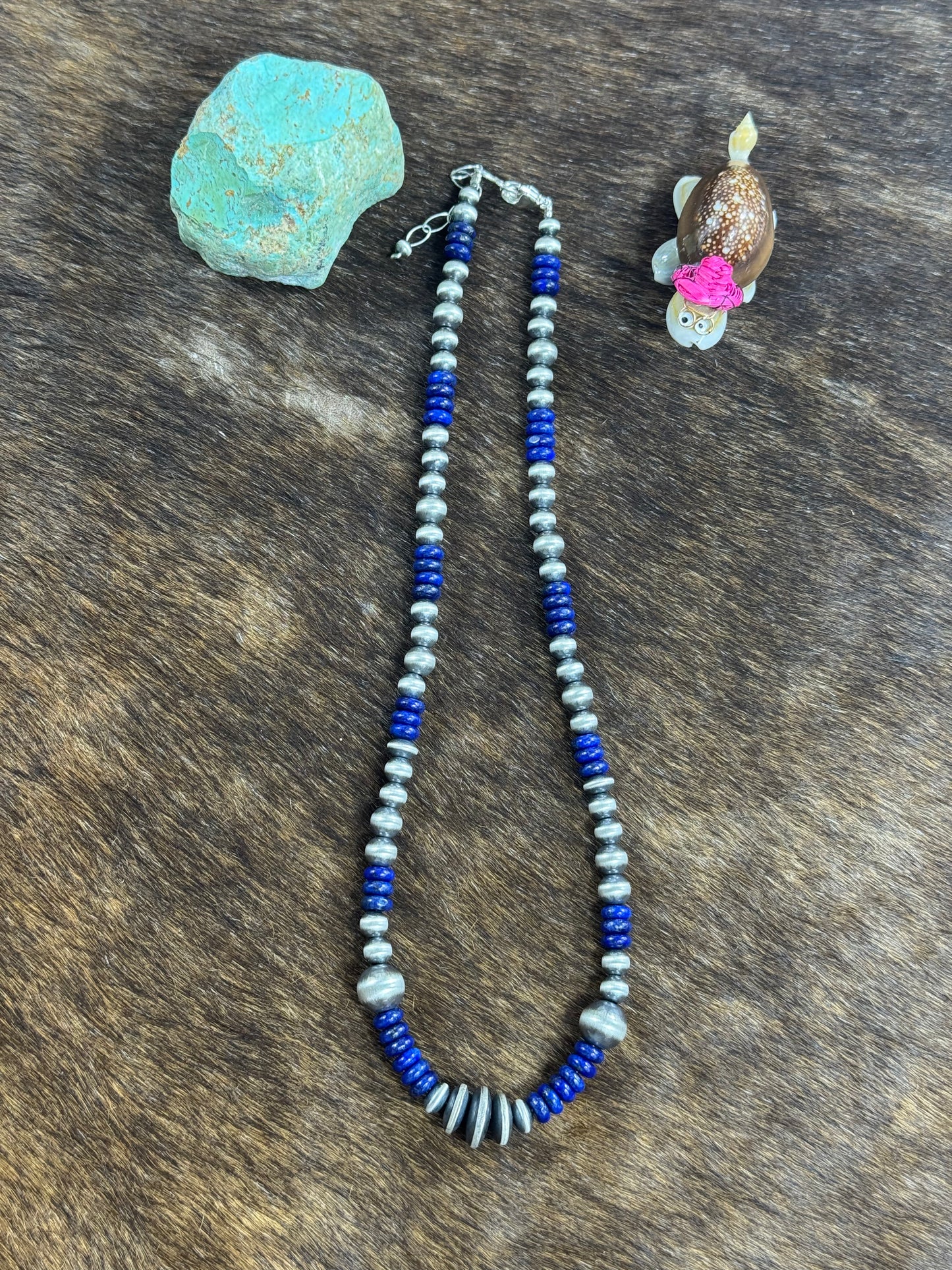 Lapis and Sterling Pearl Necklace