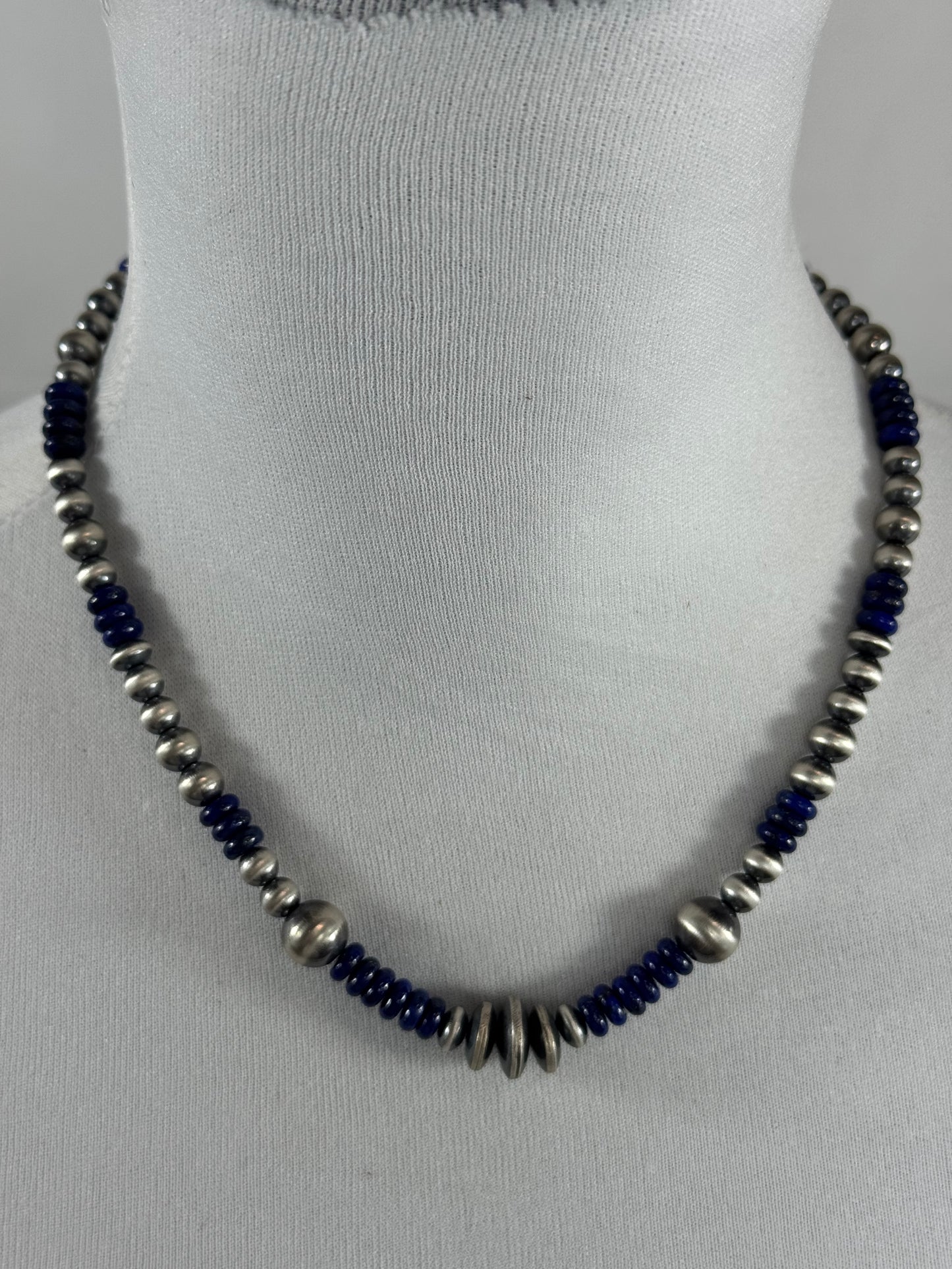 Lapis and Sterling Pearl Necklace
