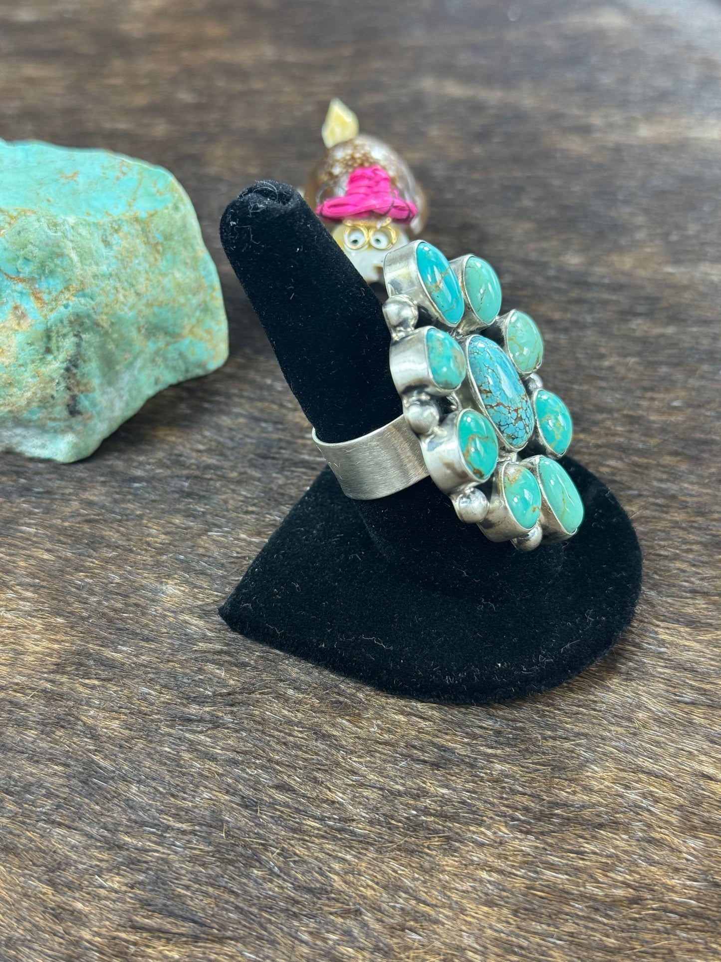 High Grade Kingman Cluster Ring