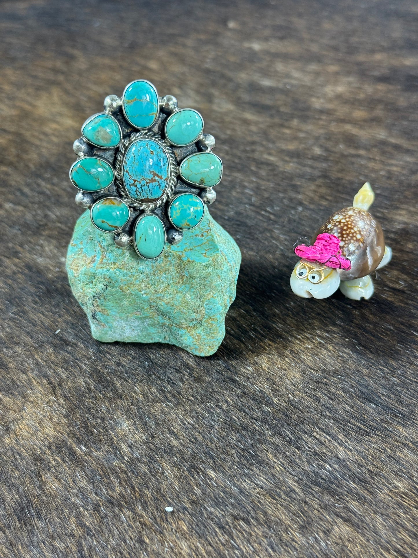 High Grade Kingman Cluster Ring