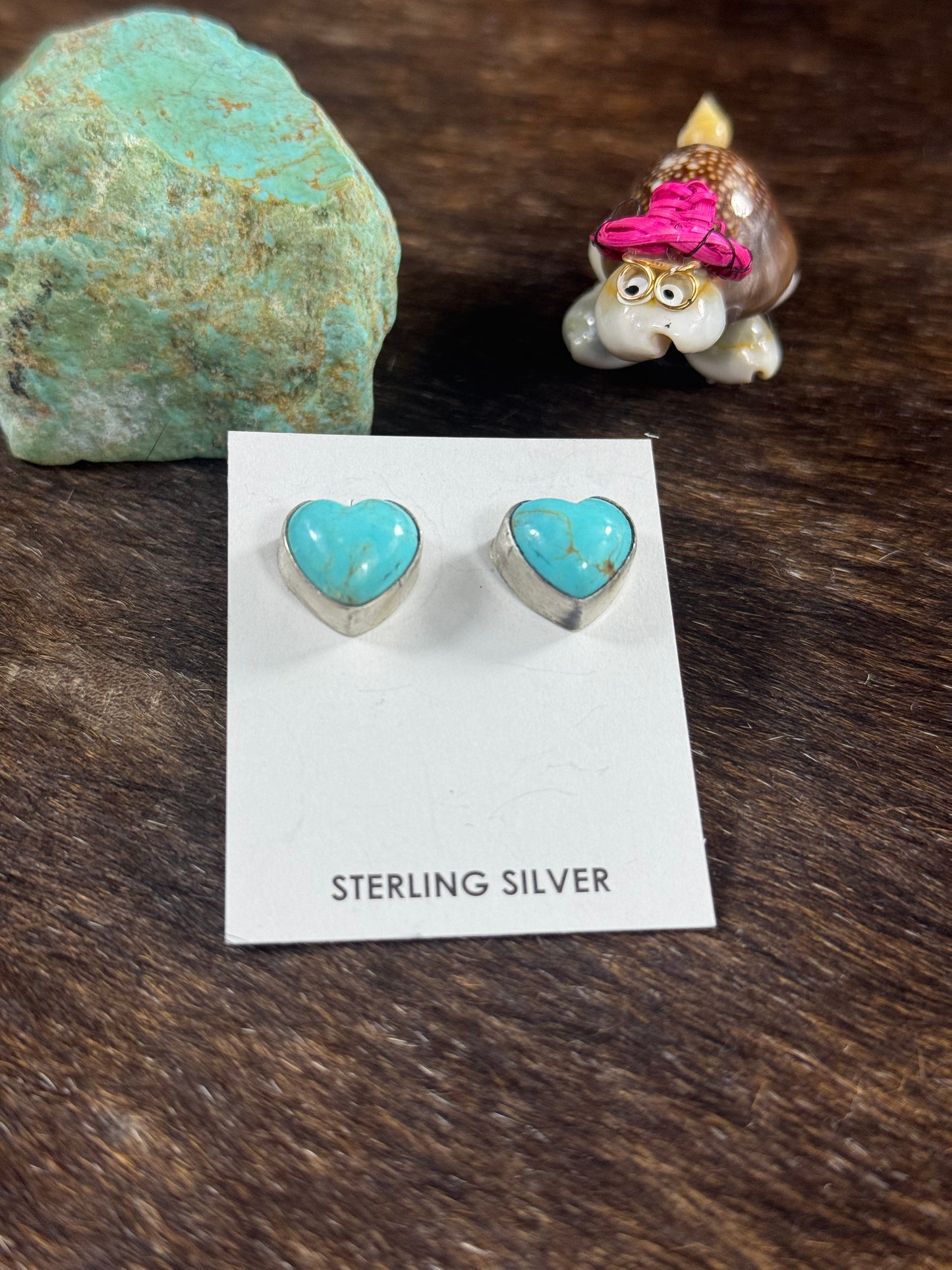 Kingman Turquoise Heart Earring