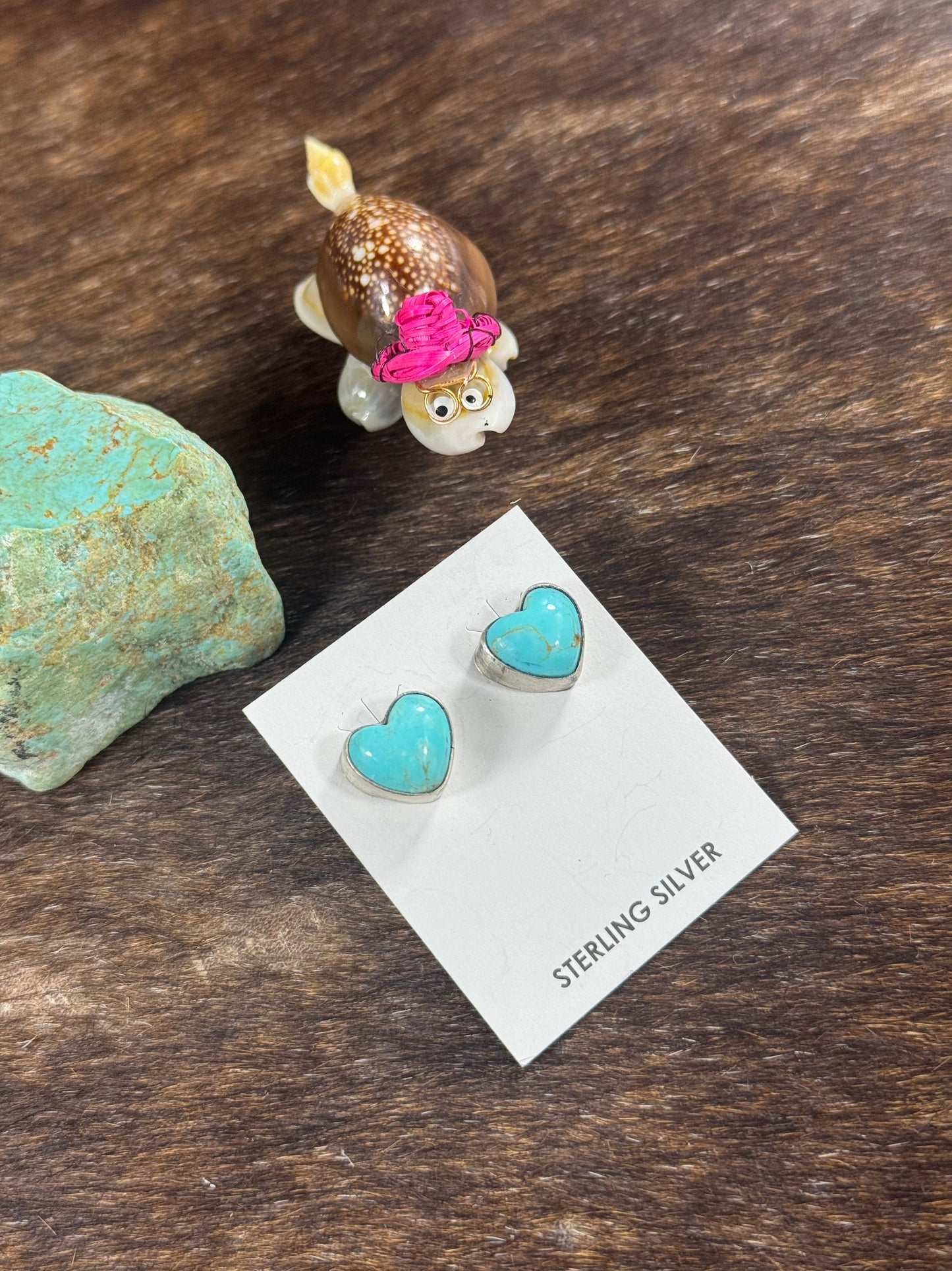 Kingman Turquoise Heart Earring