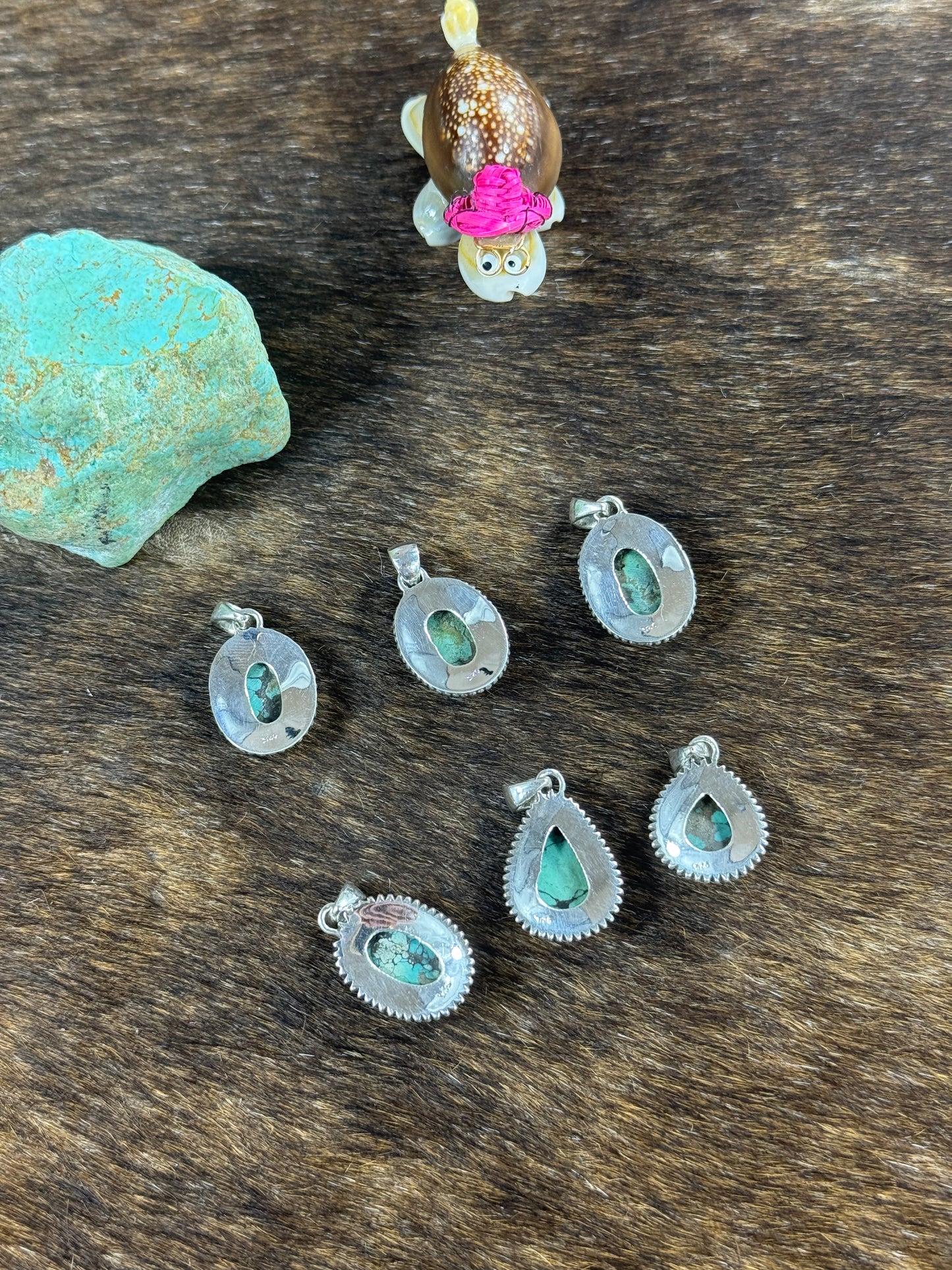 Tibetan Turquoise Twist Wire Pendant