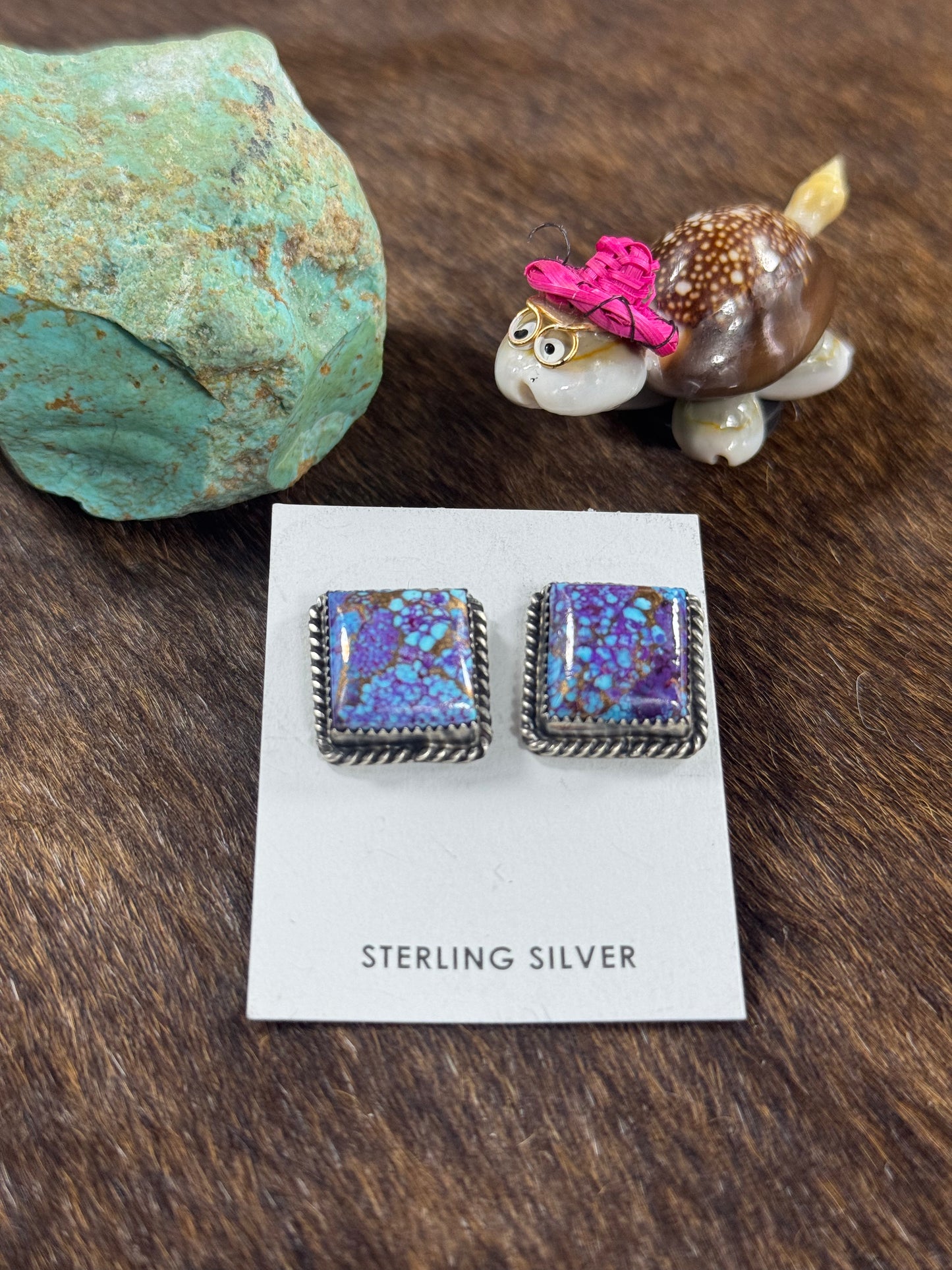 Purple Mojave Square Earring