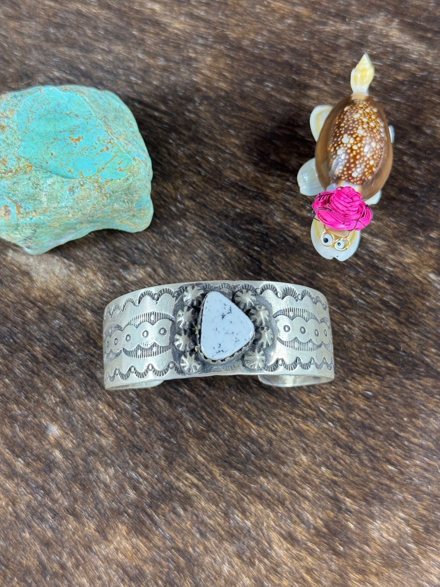 White Buffalo Stamp Cuff