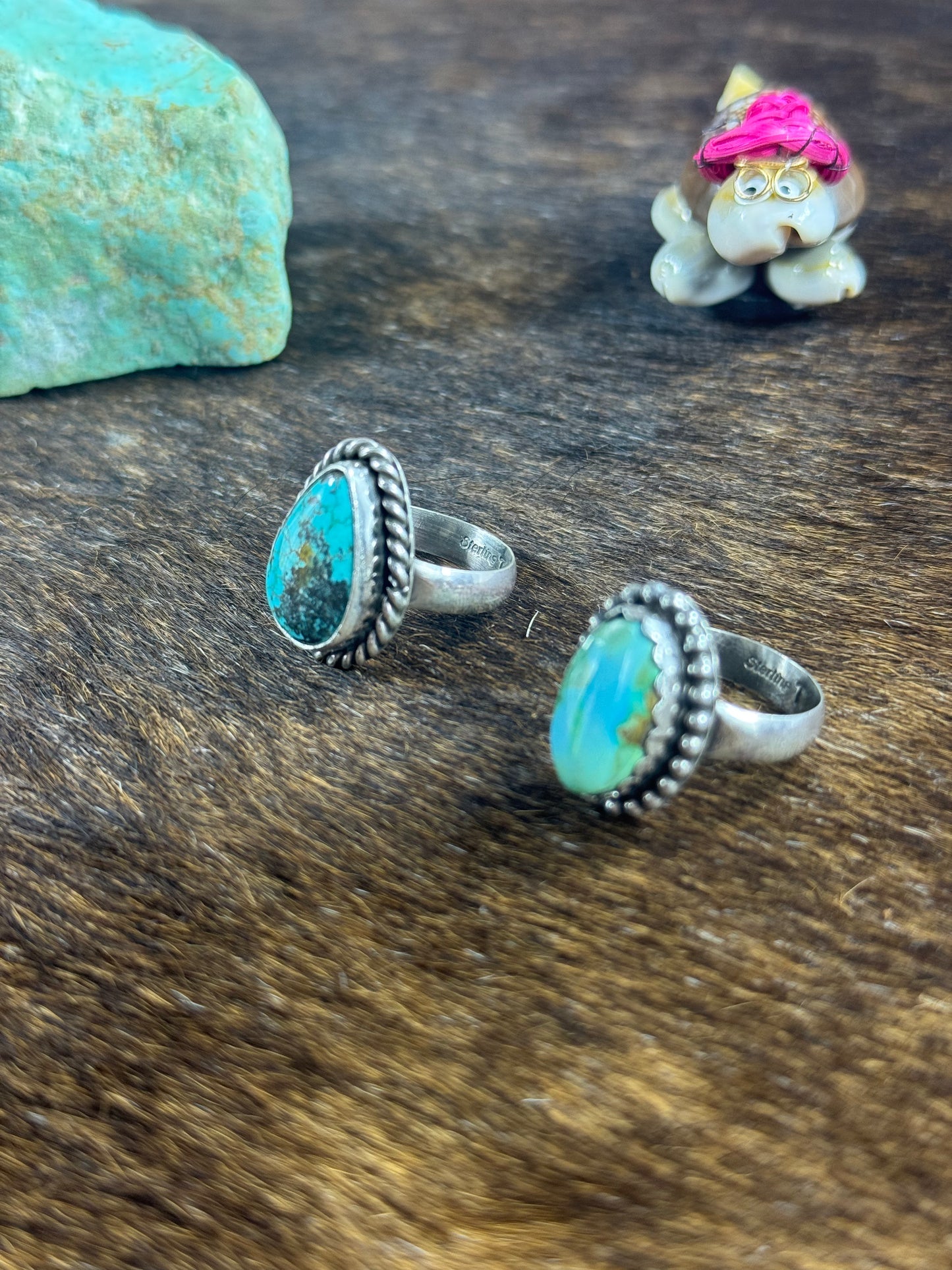 High Grade Kingman Turquoise and Sonoran Gold Ring