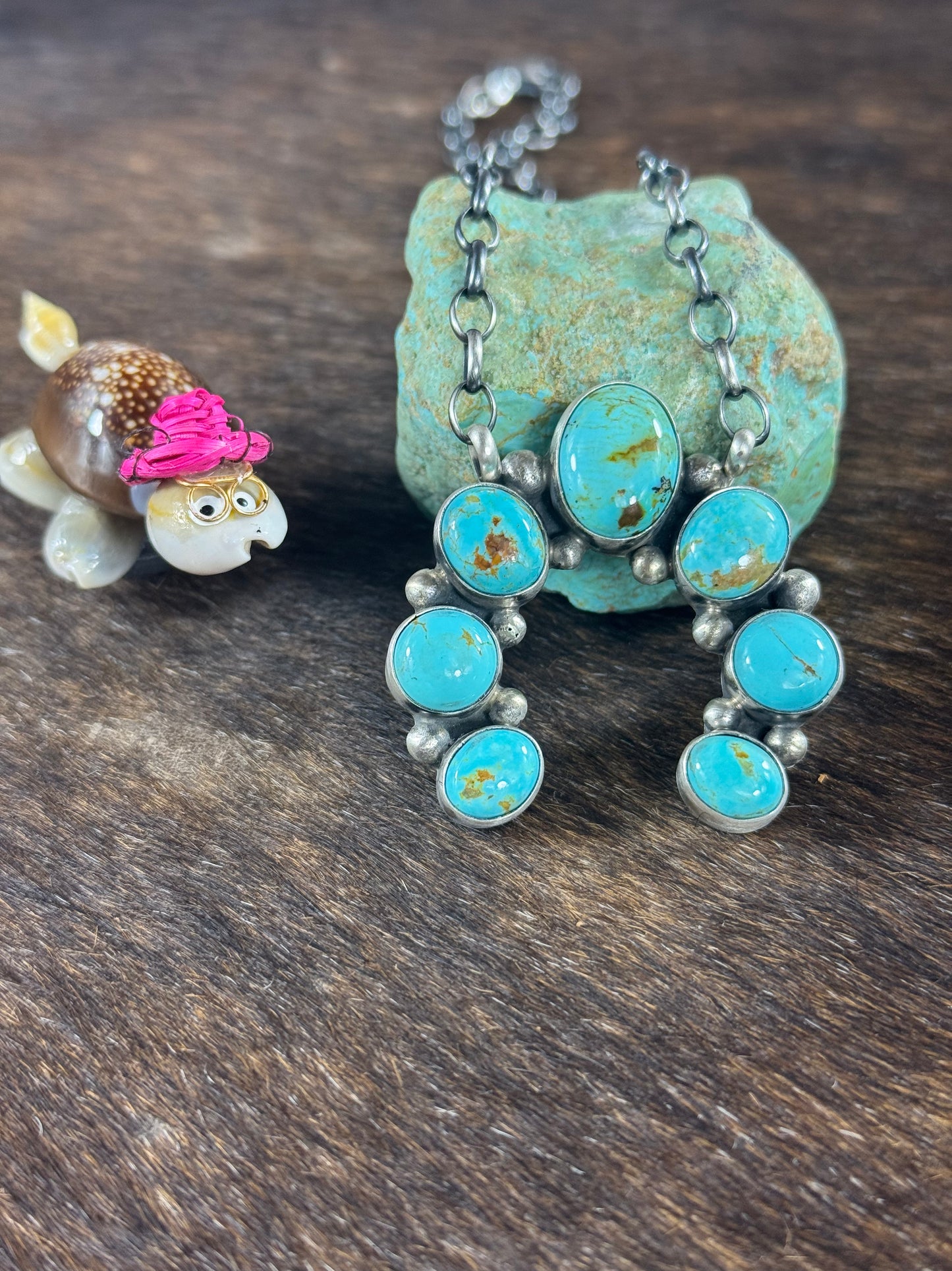 Kingman Turquoise Naja Necklace