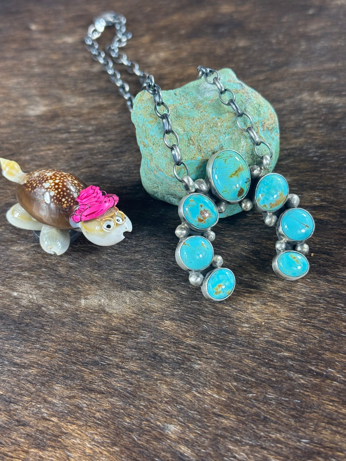 Kingman Turquoise Naja Necklace