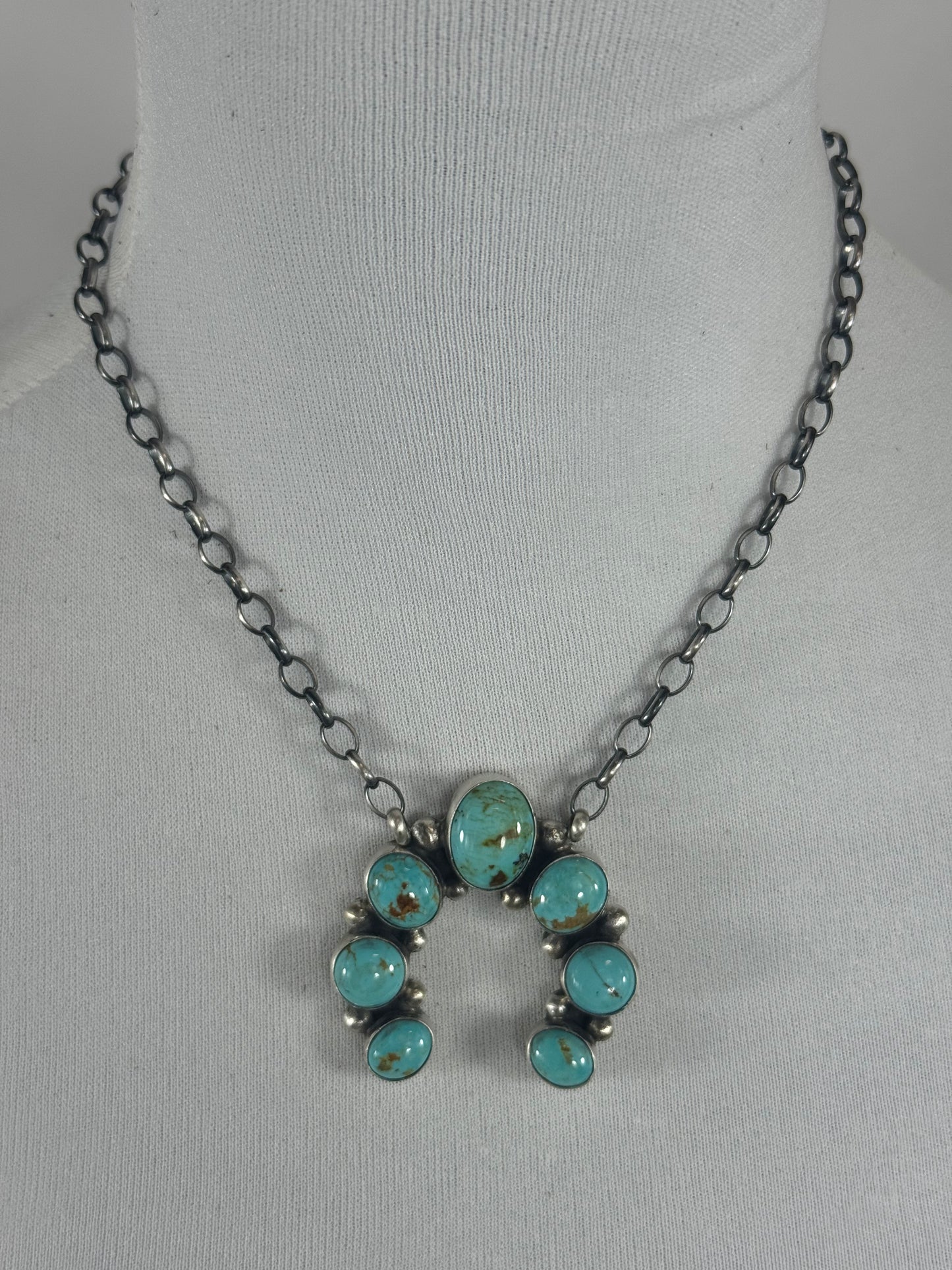Kingman Turquoise Naja Necklace