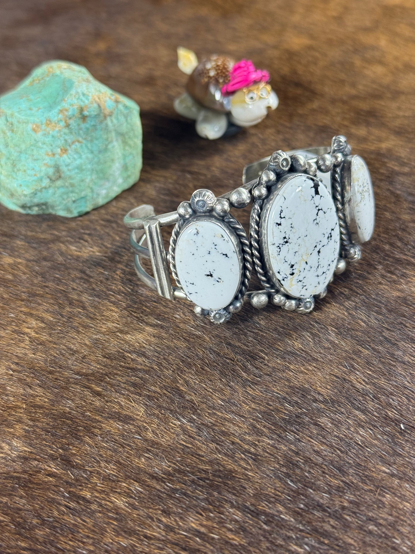 3 Stone White Buffalo Cuff