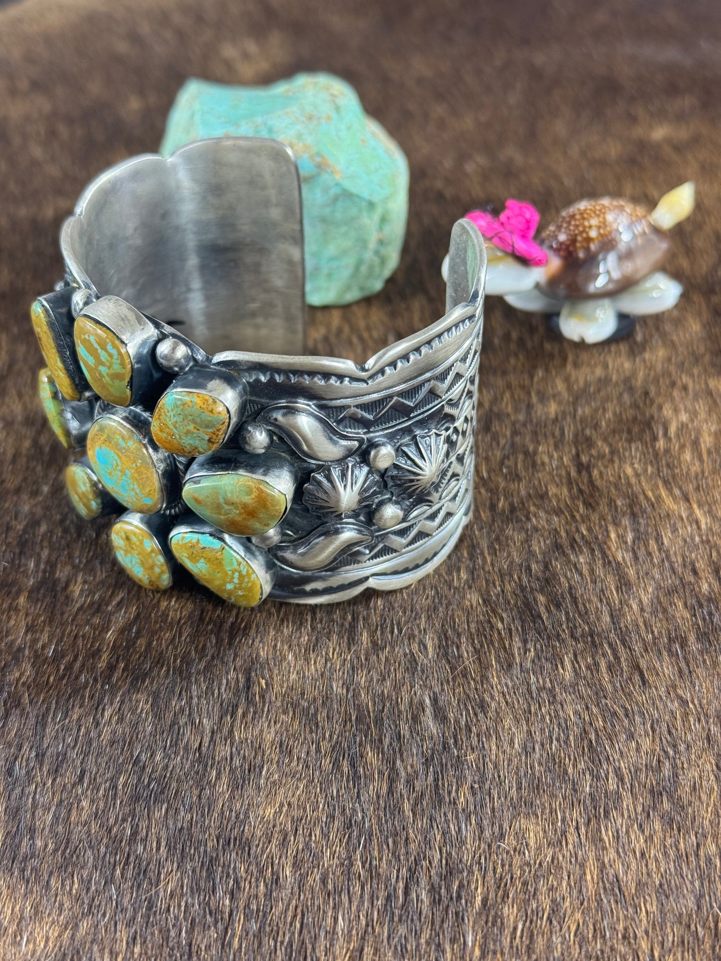 Kingman Turquoise Cluster Cuff