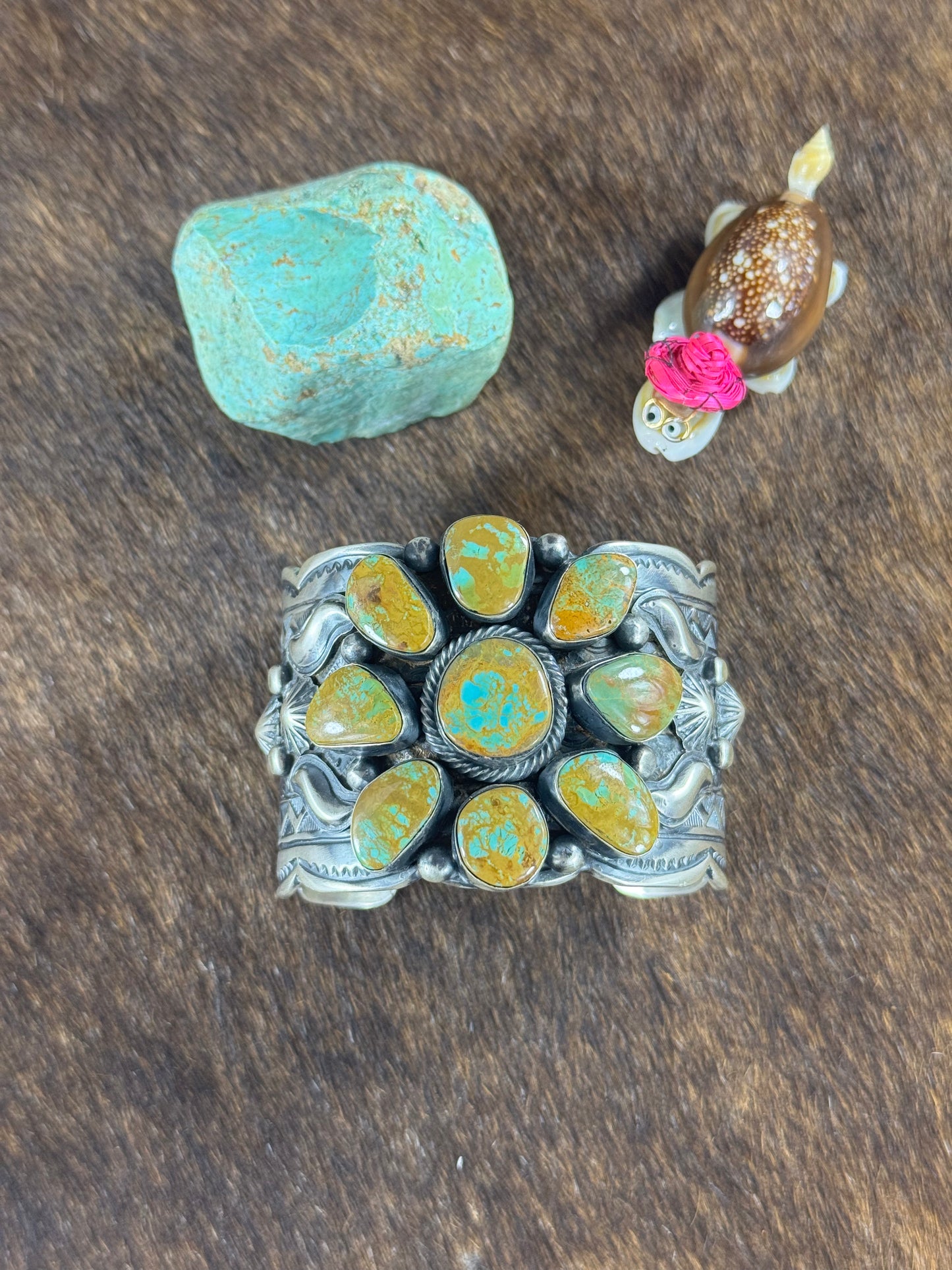 Kingman Turquoise Cluster Cuff