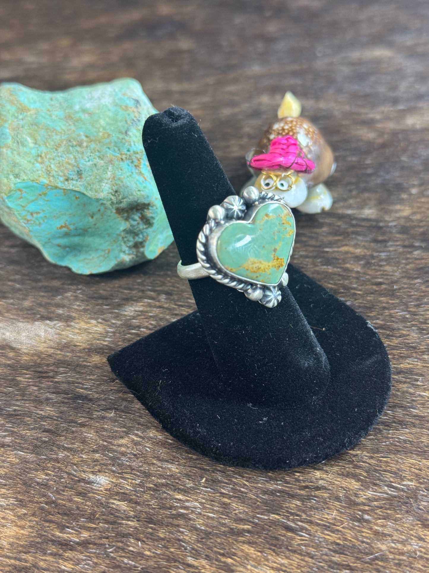 Kingman Turquoise Small Heart Ring