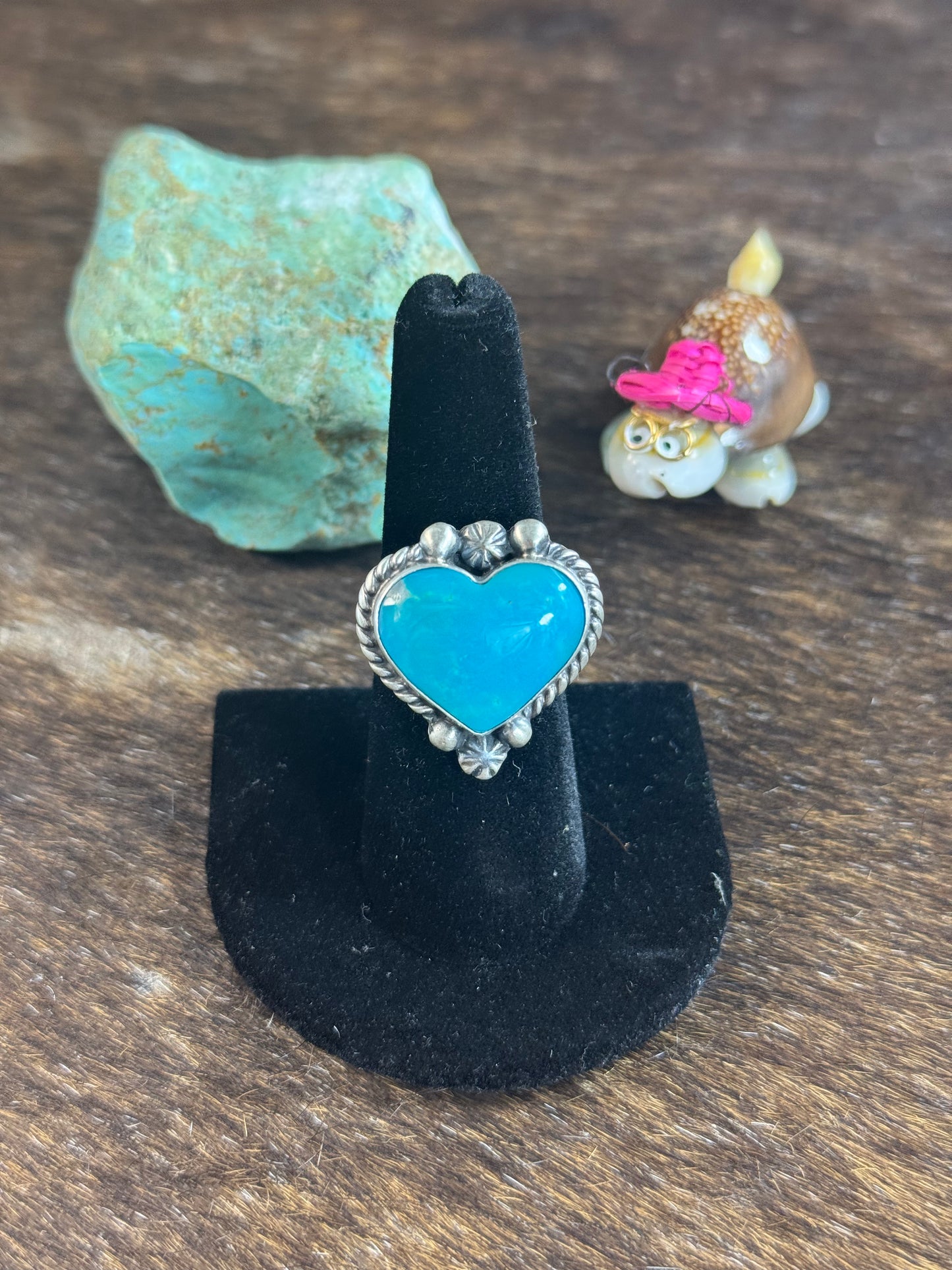 Kingman Turquoise Small Heart Ring