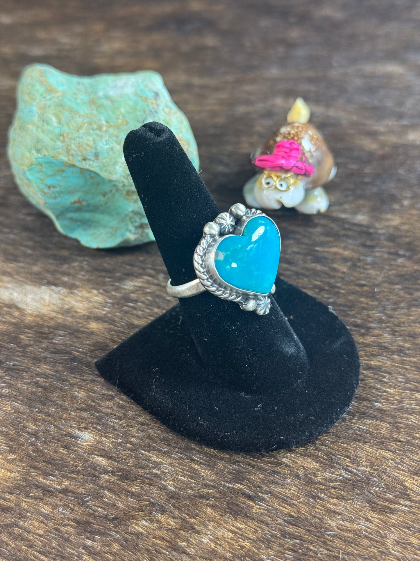 Kingman Turquoise Small Heart Ring