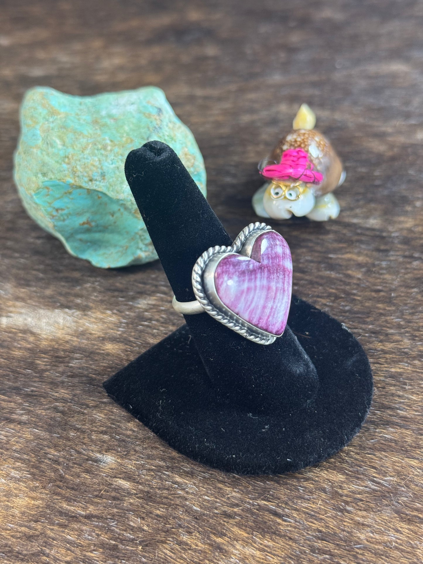 Purple Spiny Large Sized Heart Ring