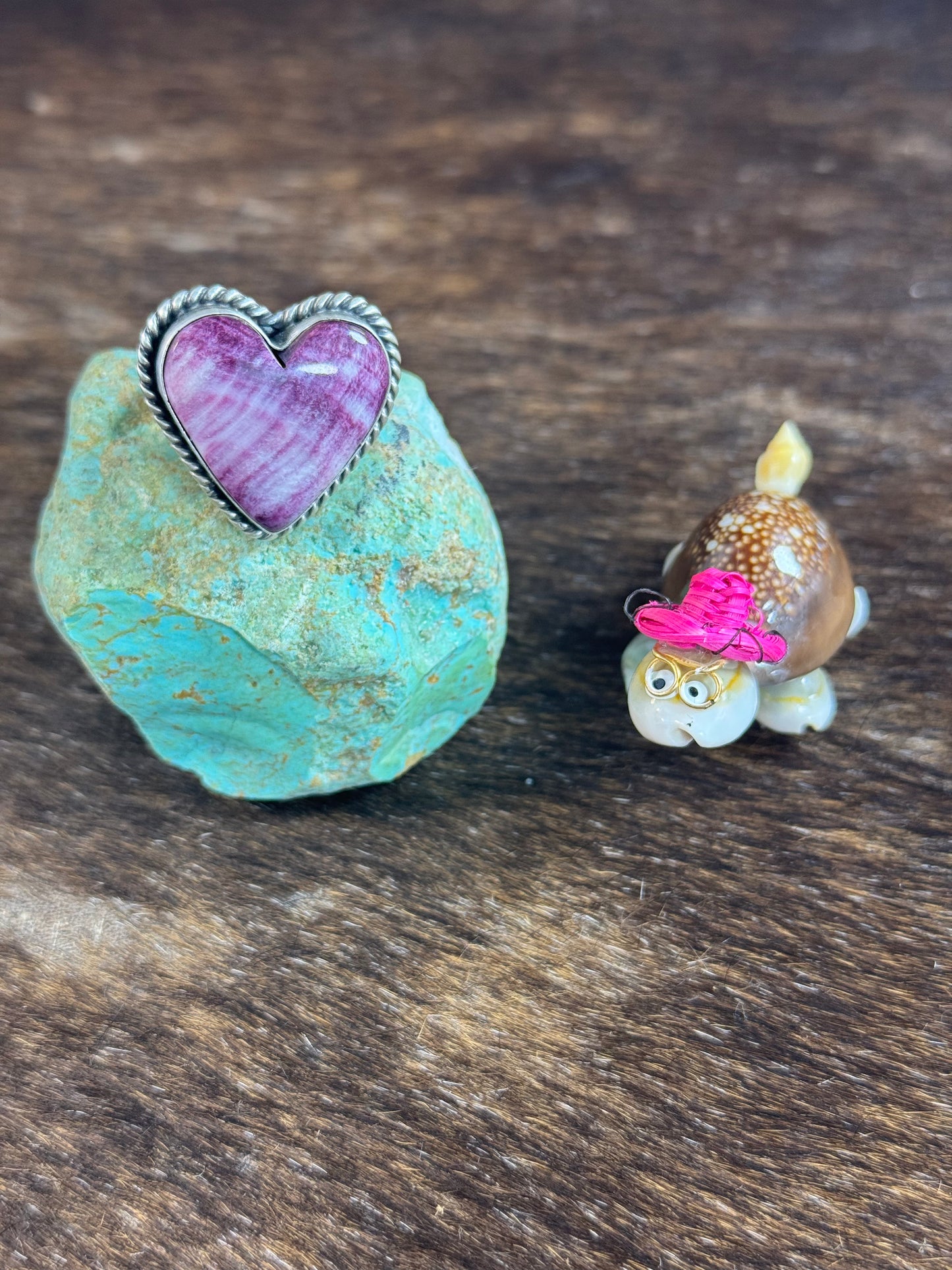 Purple Spiny Large Sized Heart Ring
