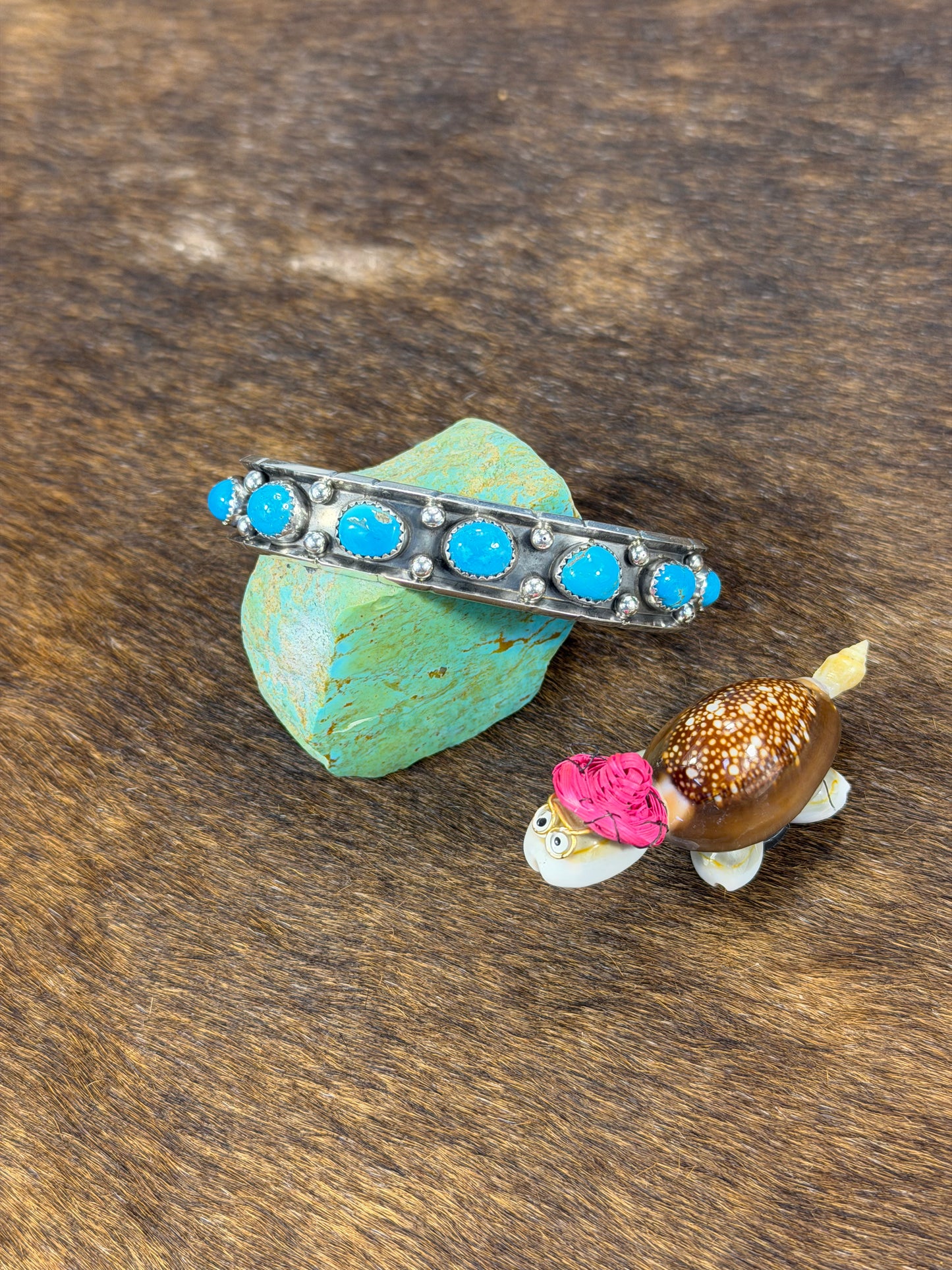 7 Stone Kingman Turquoise Bracelet