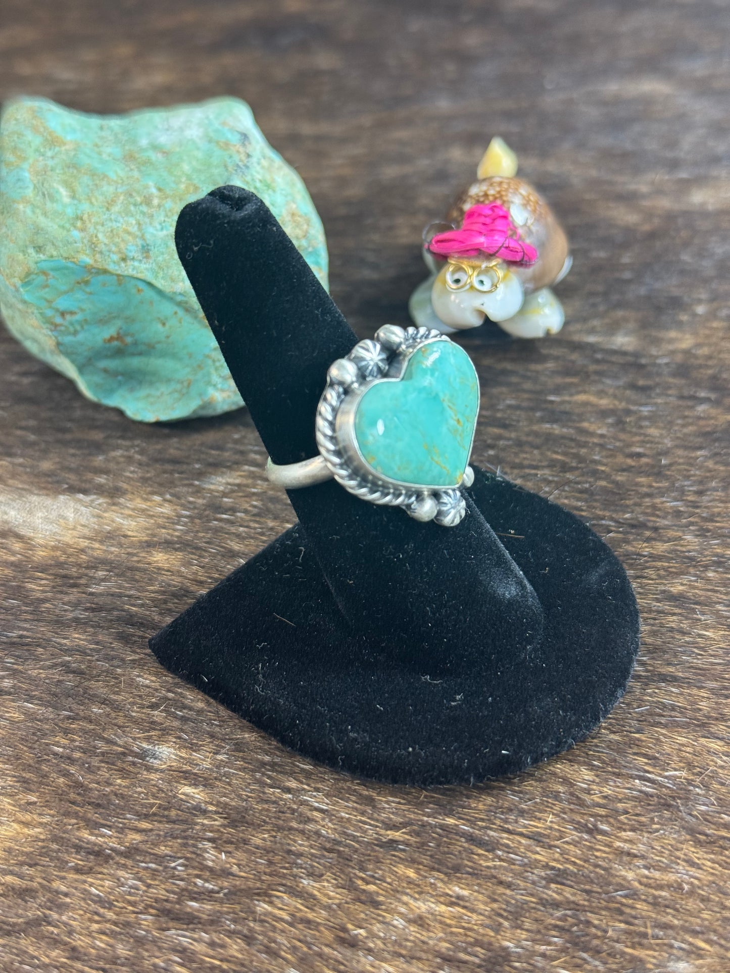 Kingman Turquoise Small Heart Ring