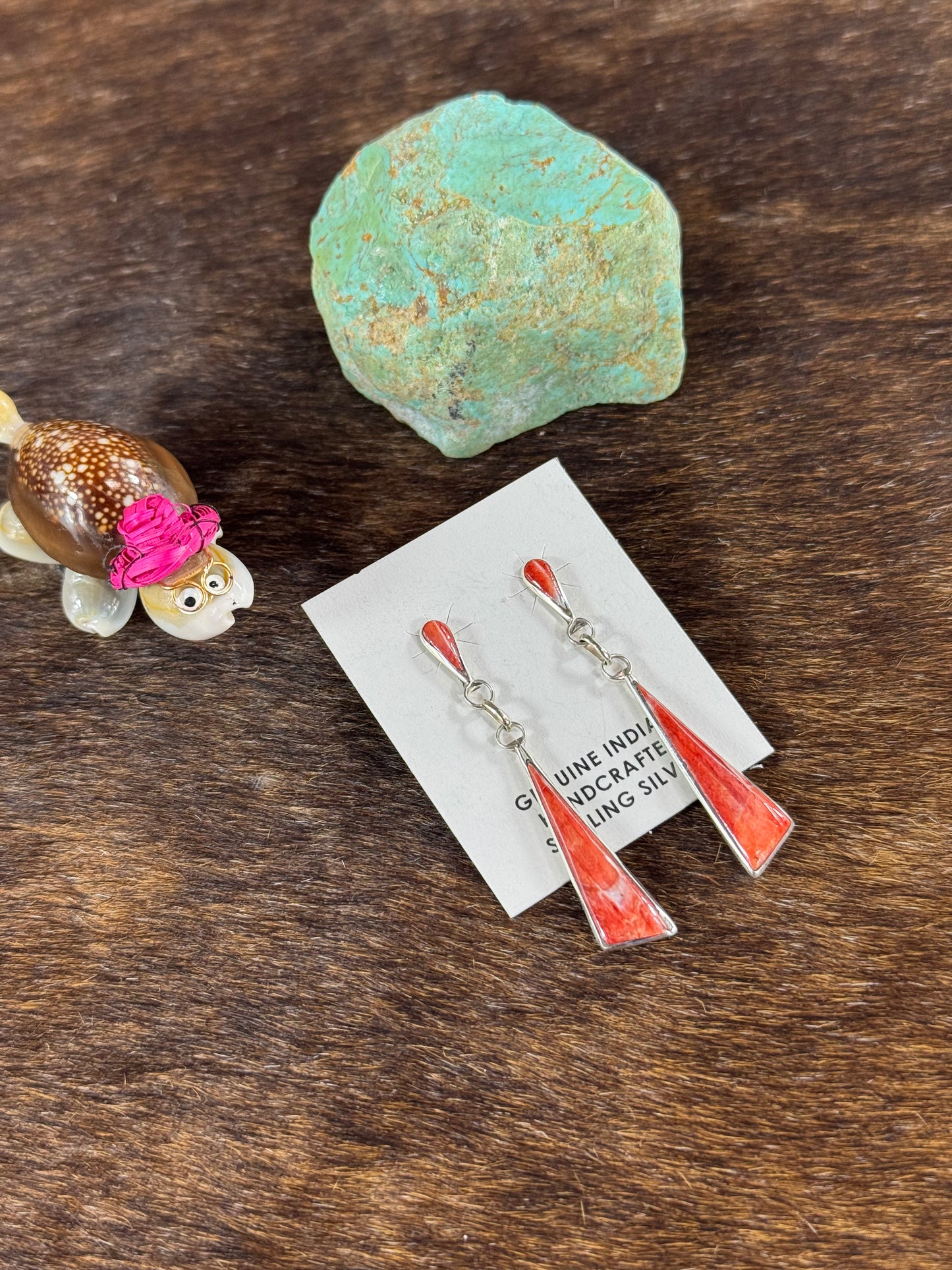 Red Spiny Inlay Earring