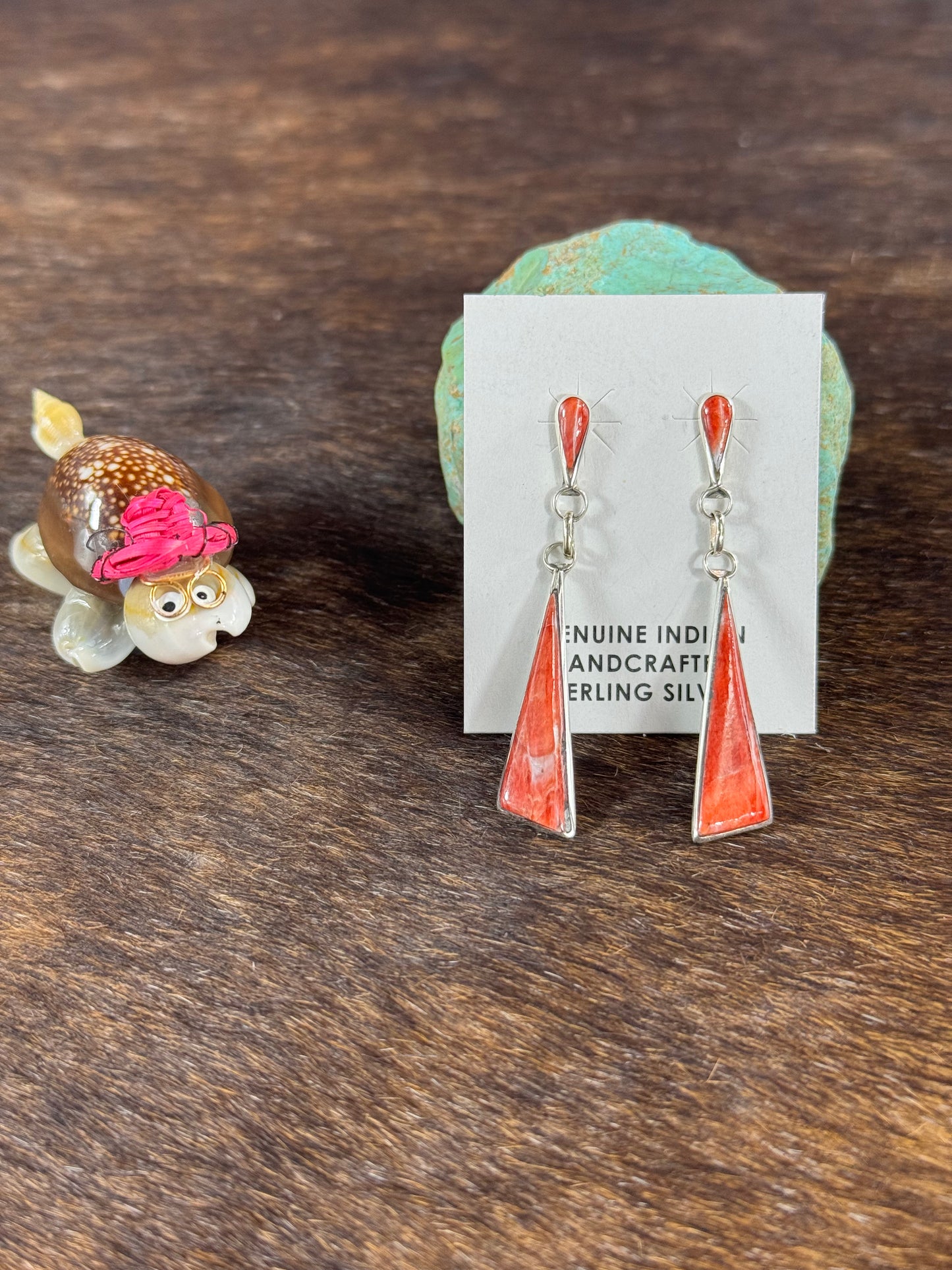 Red Spiny Inlay Earring