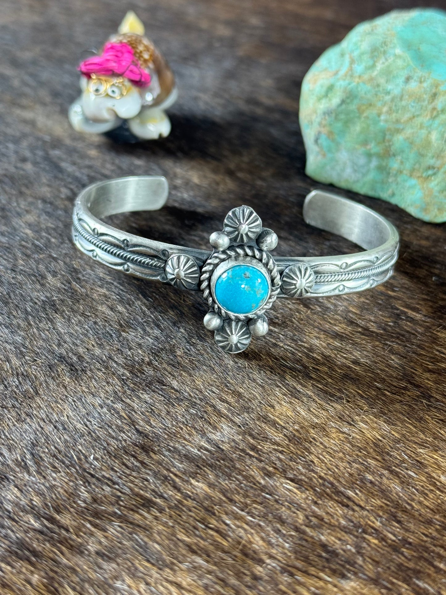 Kingman Turquoise Stamp Cuff