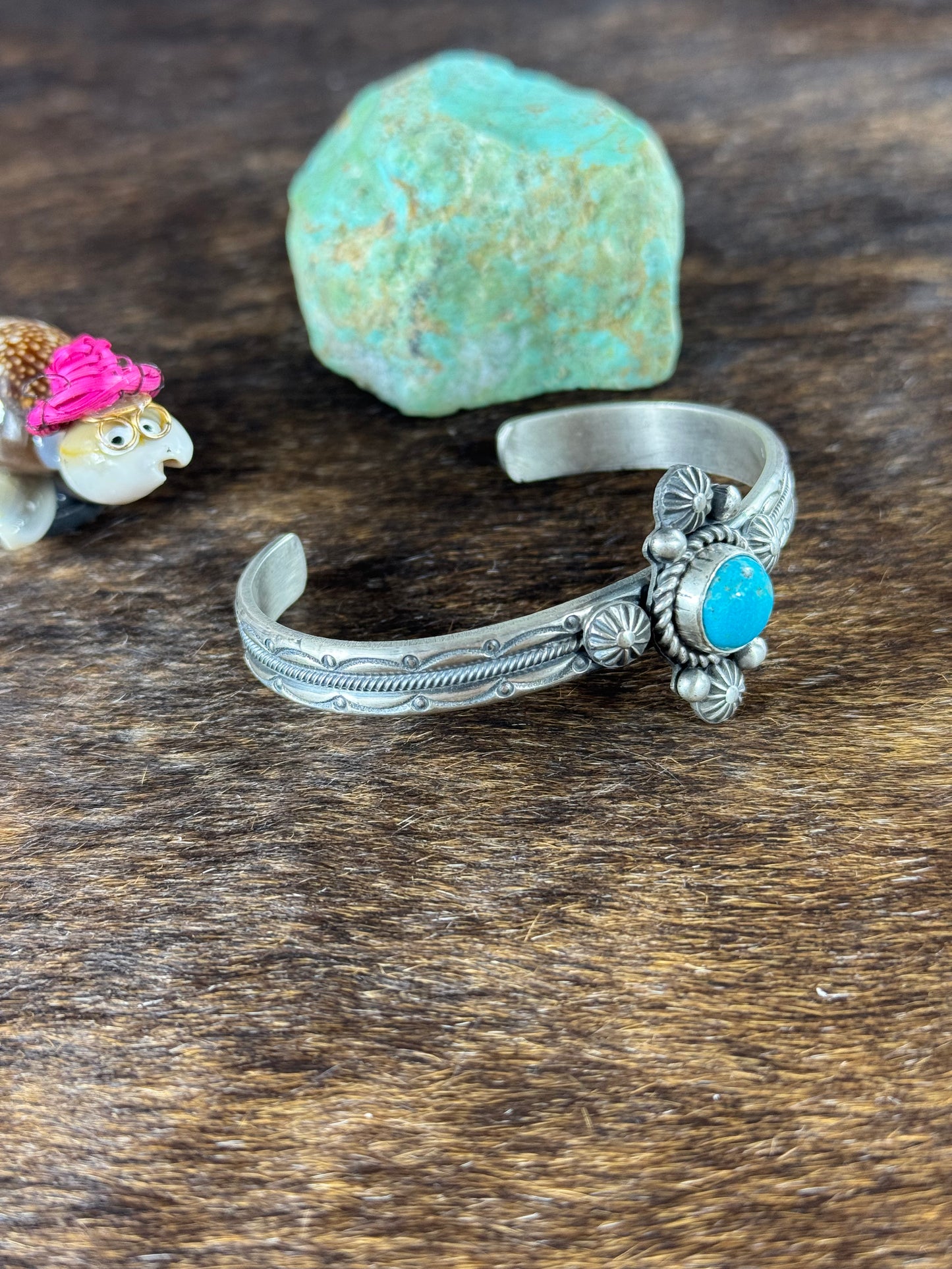 Kingman Turquoise Stamp Cuff
