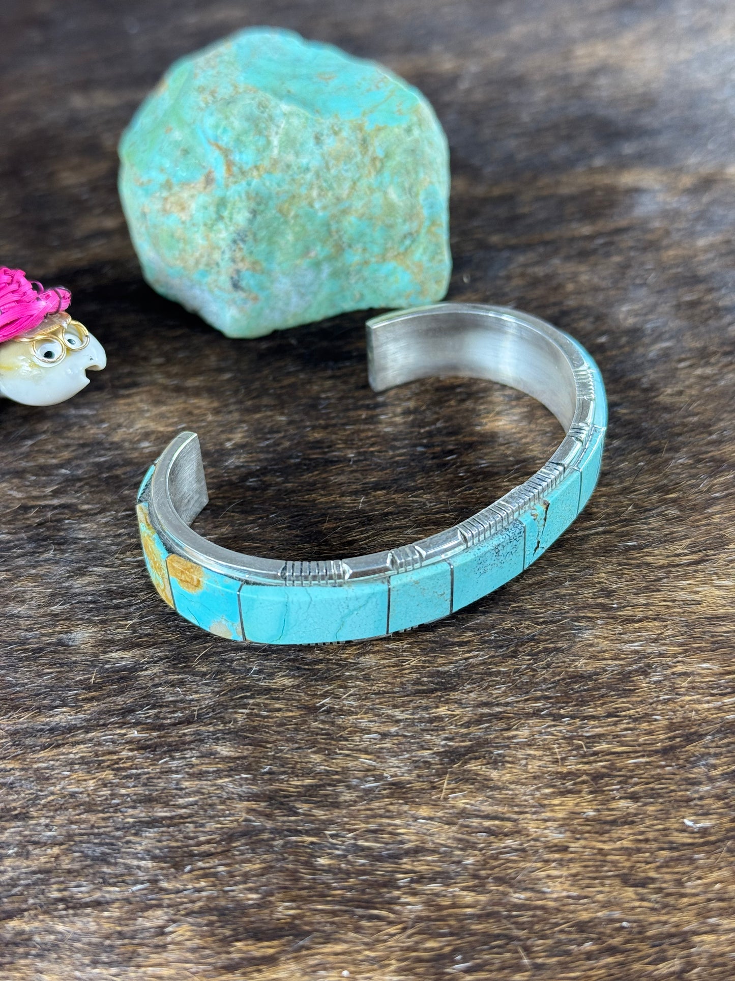 Kingman Turquoise Inlay Bracelet