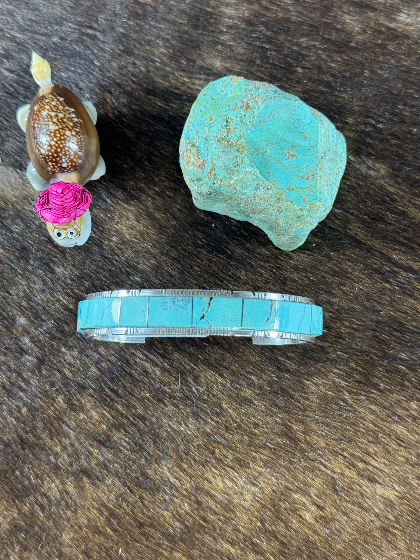 Kingman Turquoise Inlay Bracelet