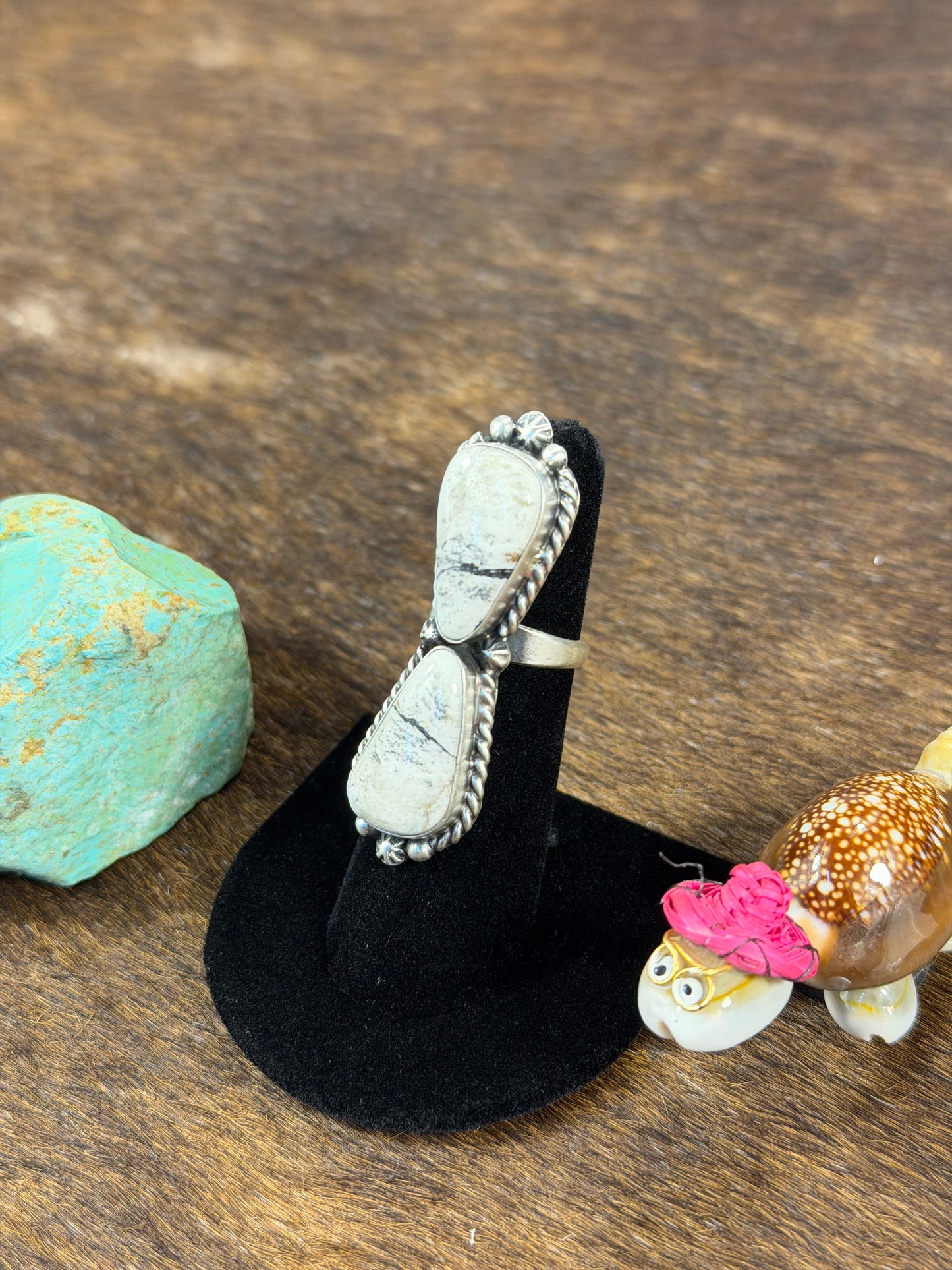 White Buffalo Two Stone Ring
