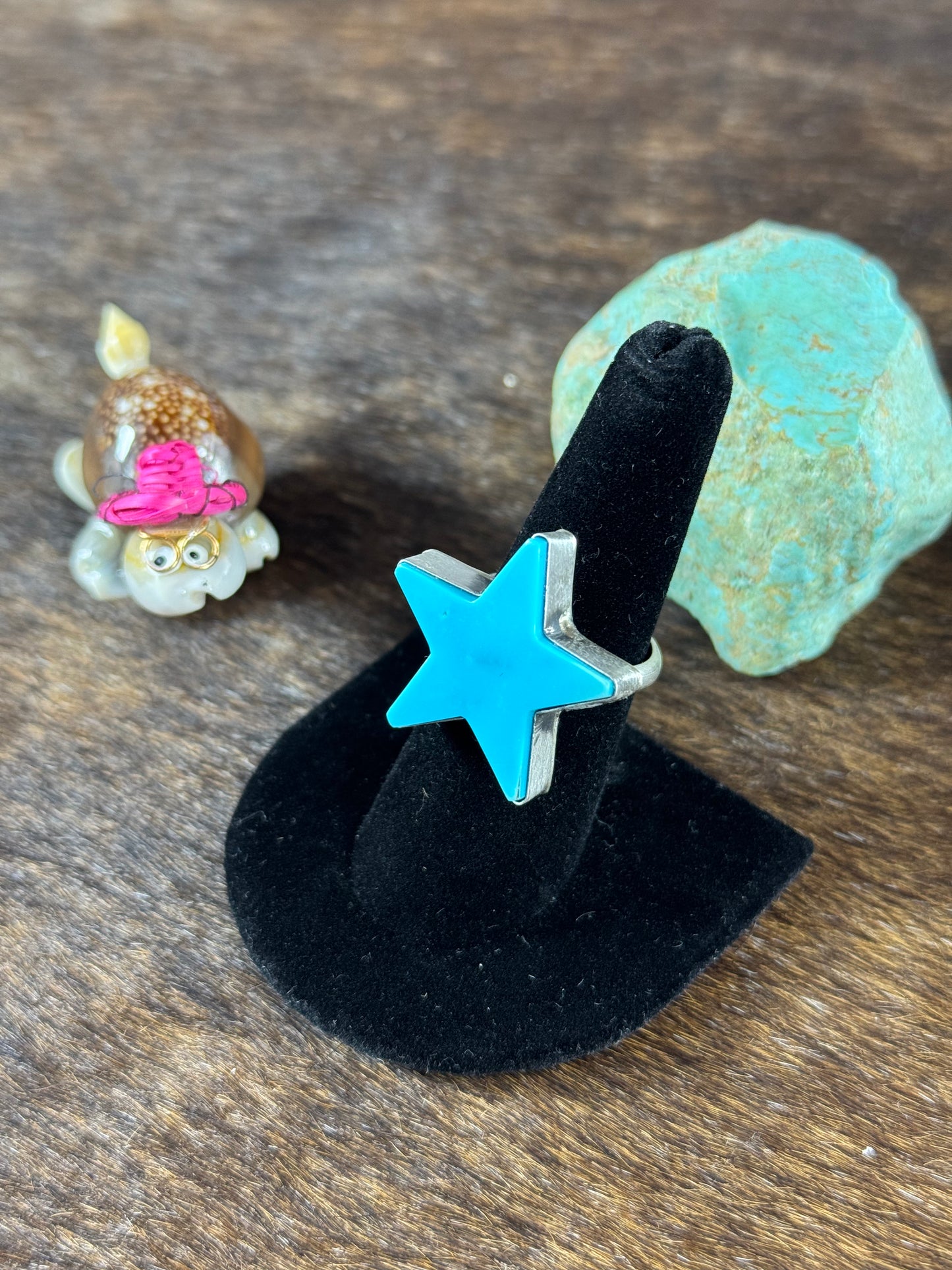 Kingman Turquoise Star Ring