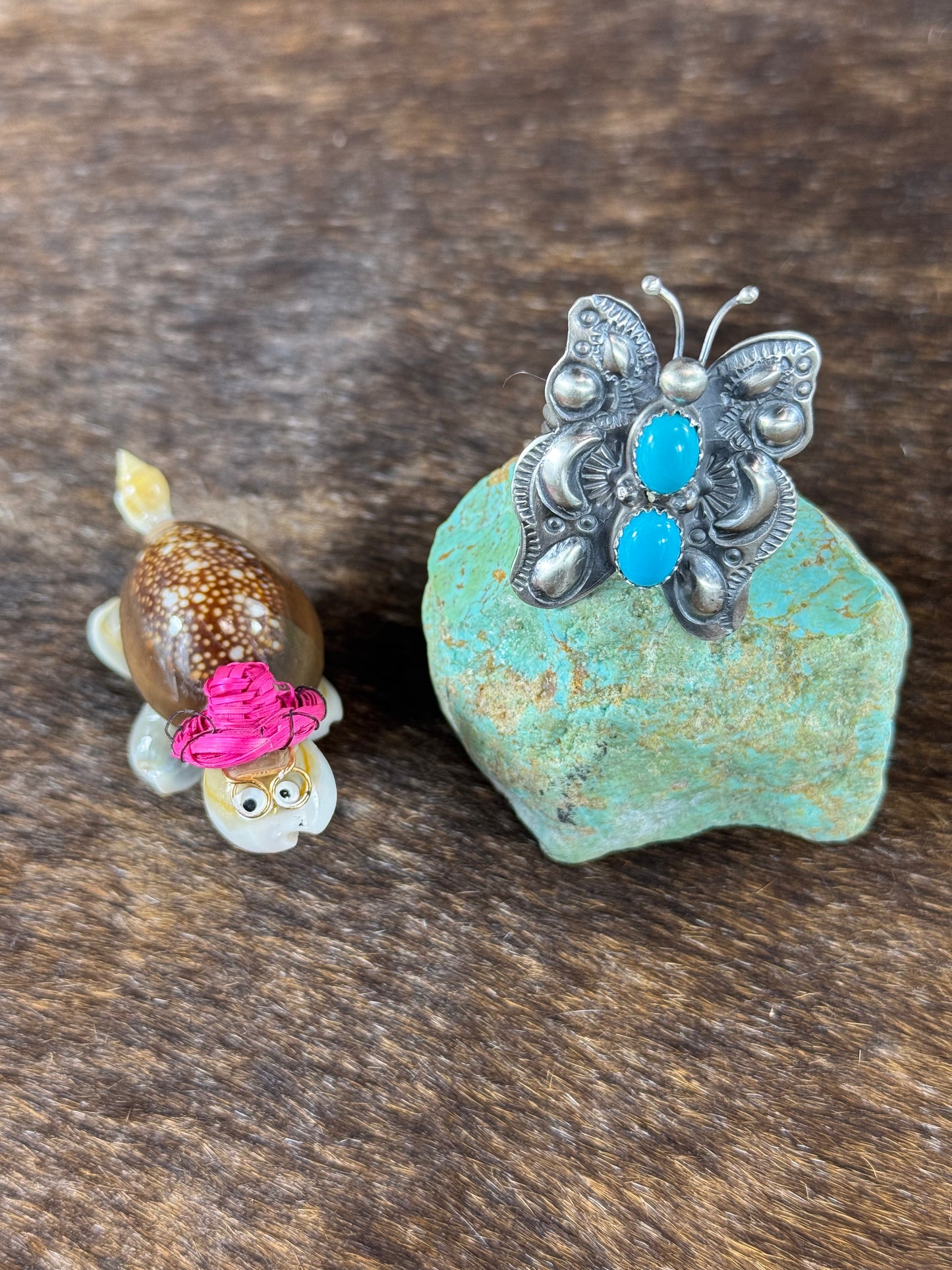 Kingman Turquoise Butterfly Ring