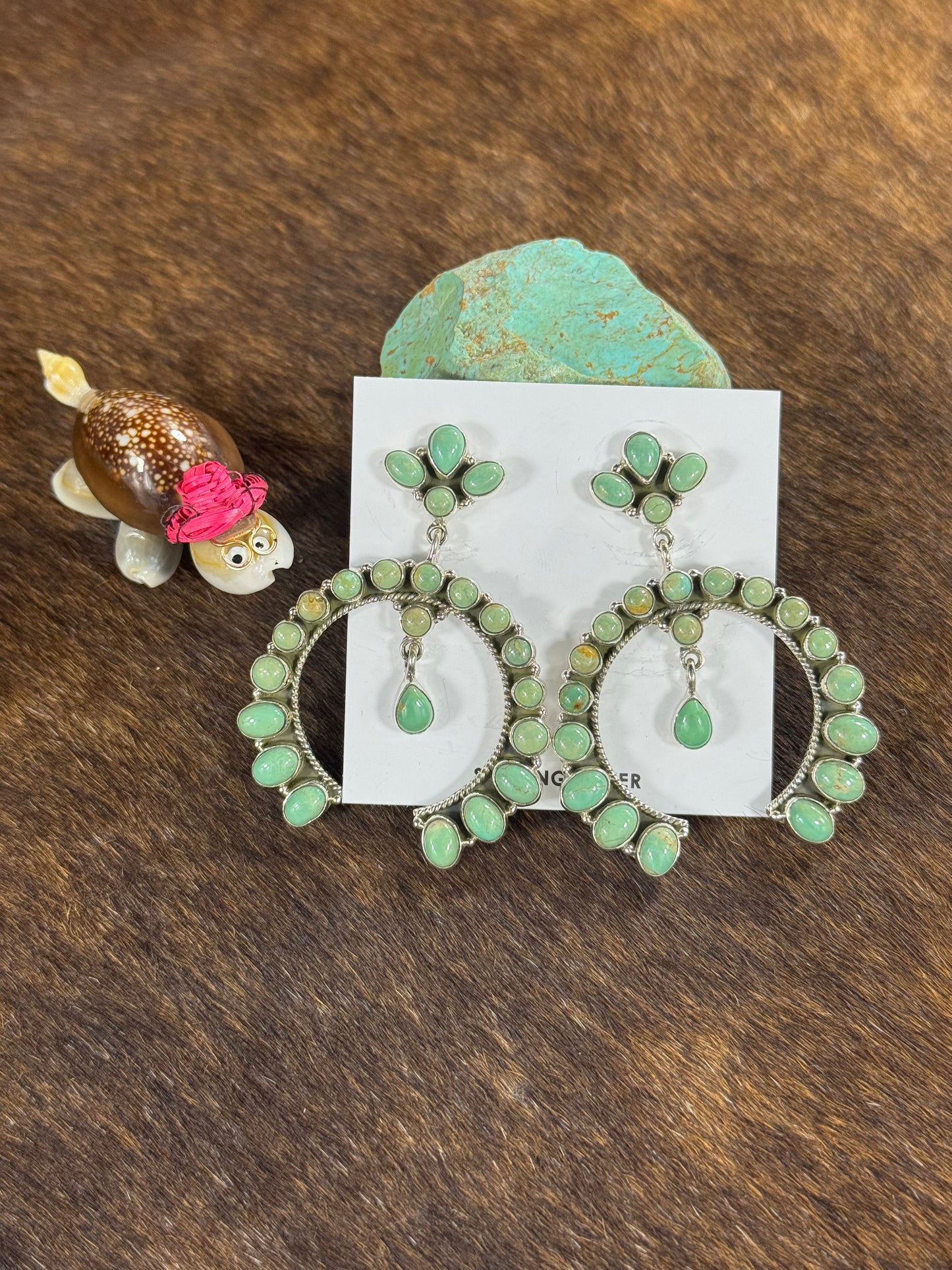 Kingman Turquoise Open Circle Earring