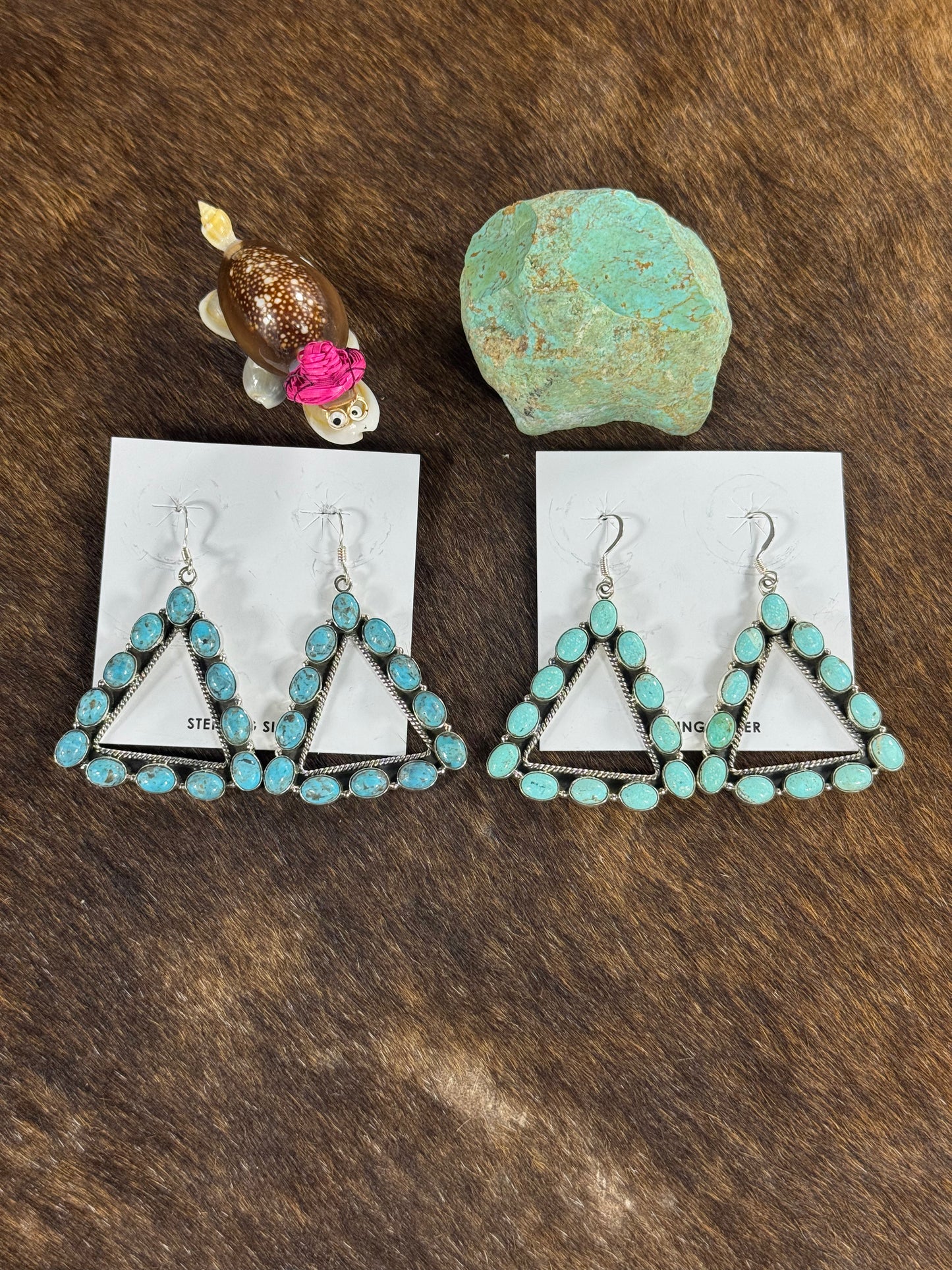 Kingman Turquoise Triangle Earring