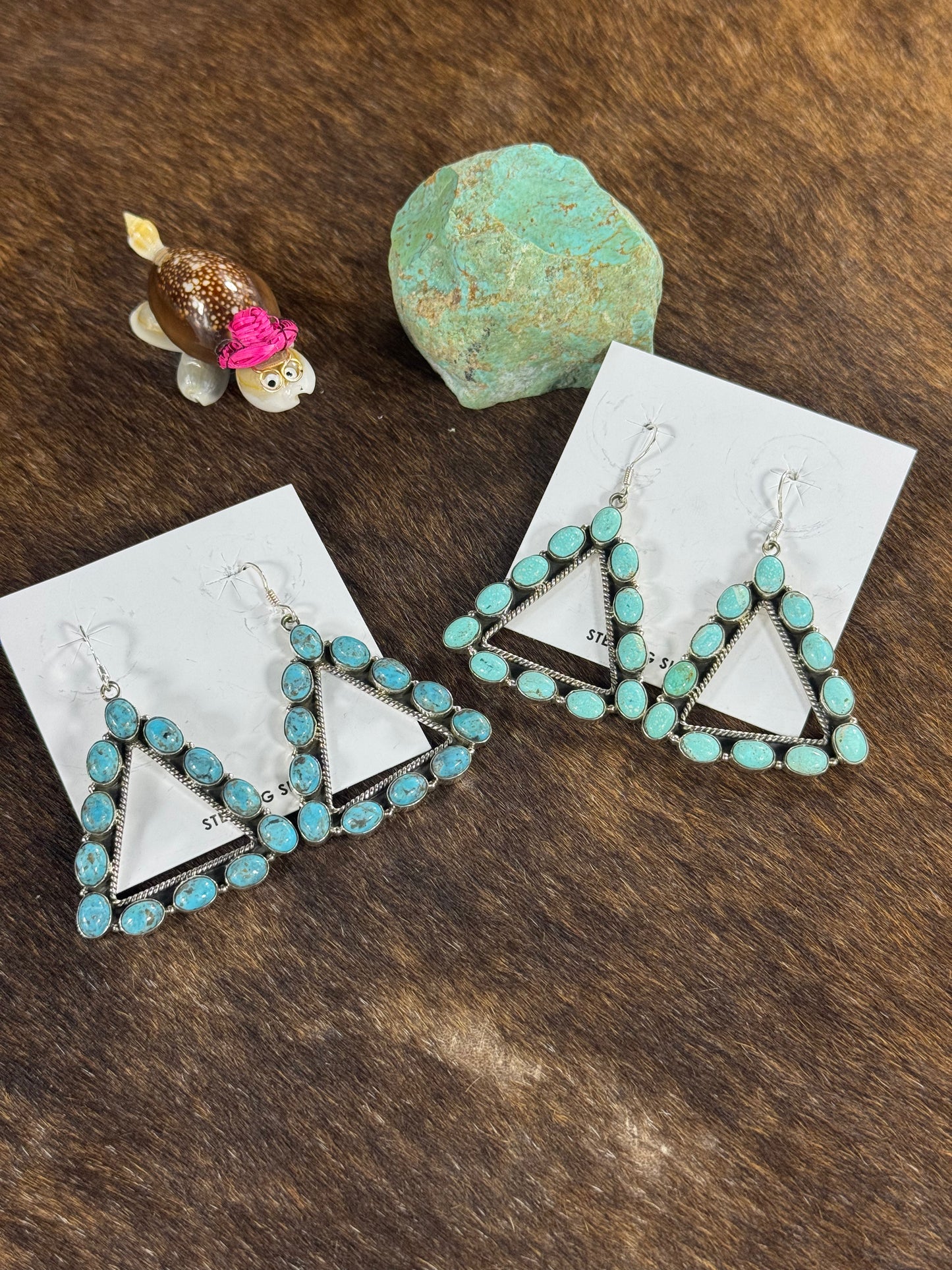Kingman Turquoise Triangle Earring