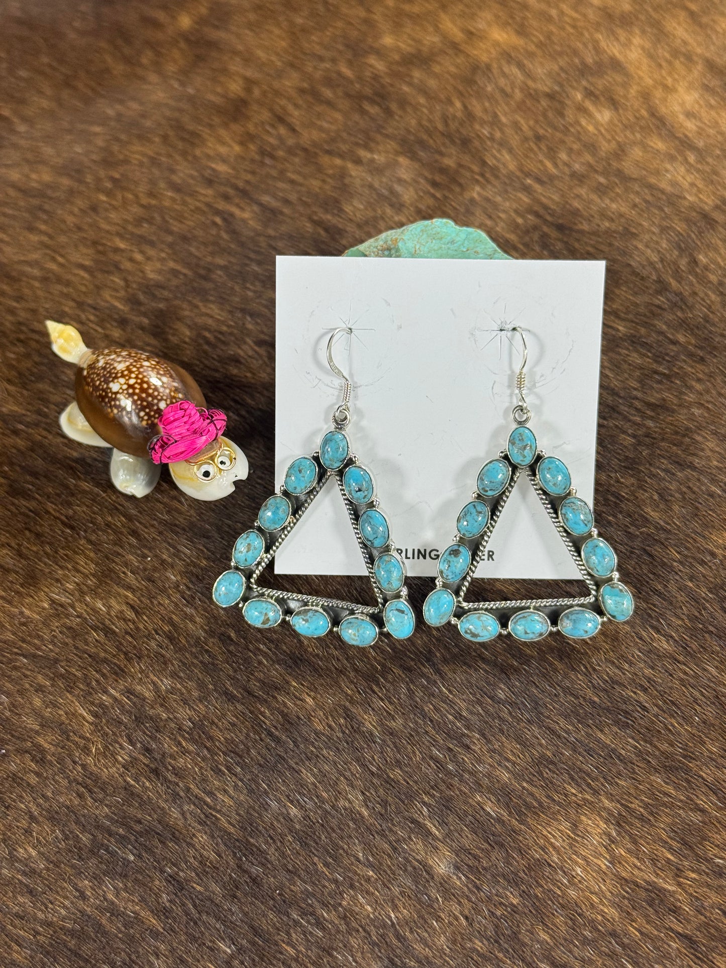 Kingman Turquoise Triangle Earring