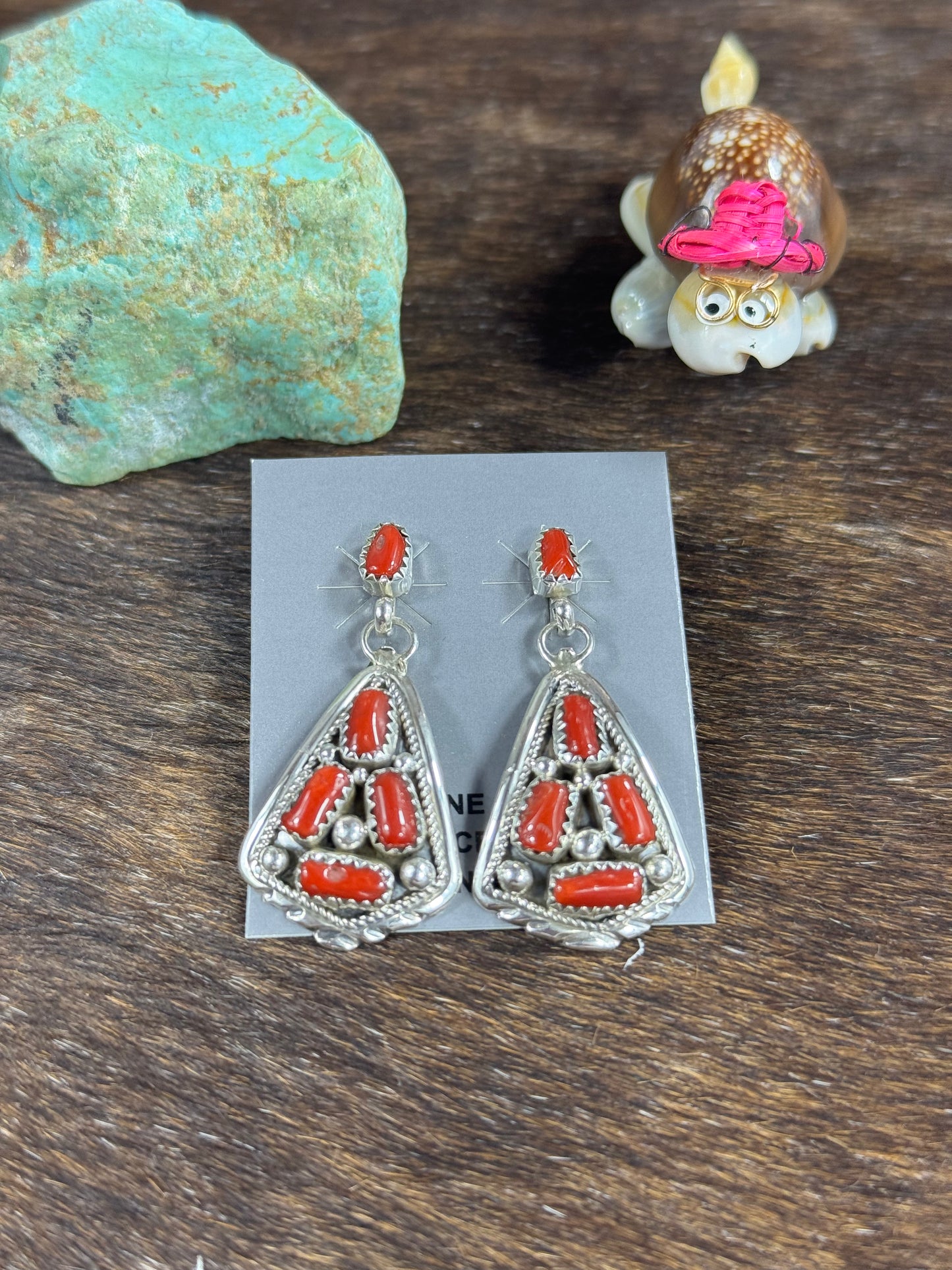 Coral Dangle Earring