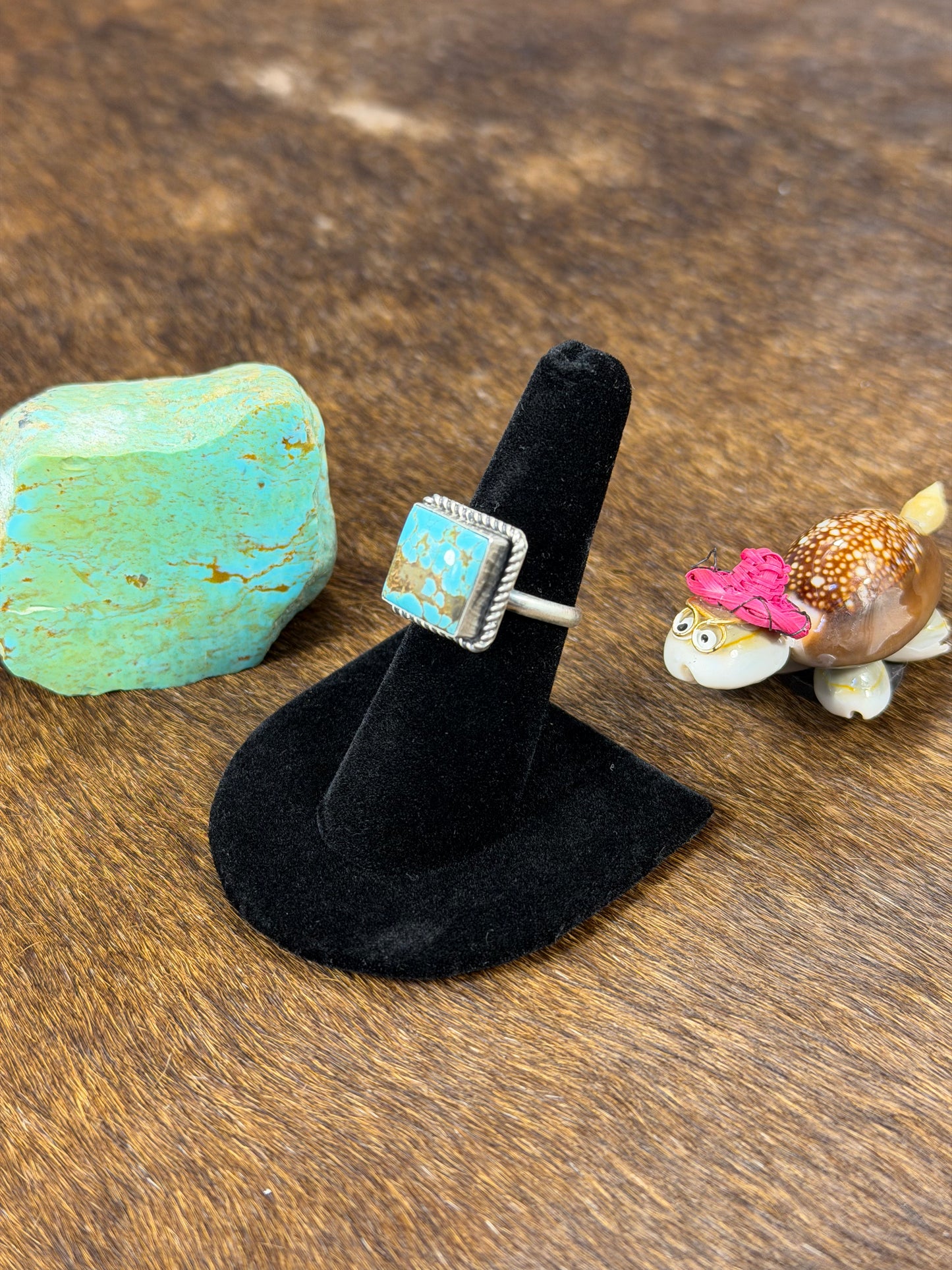 Kingman Turquoise Square Ring