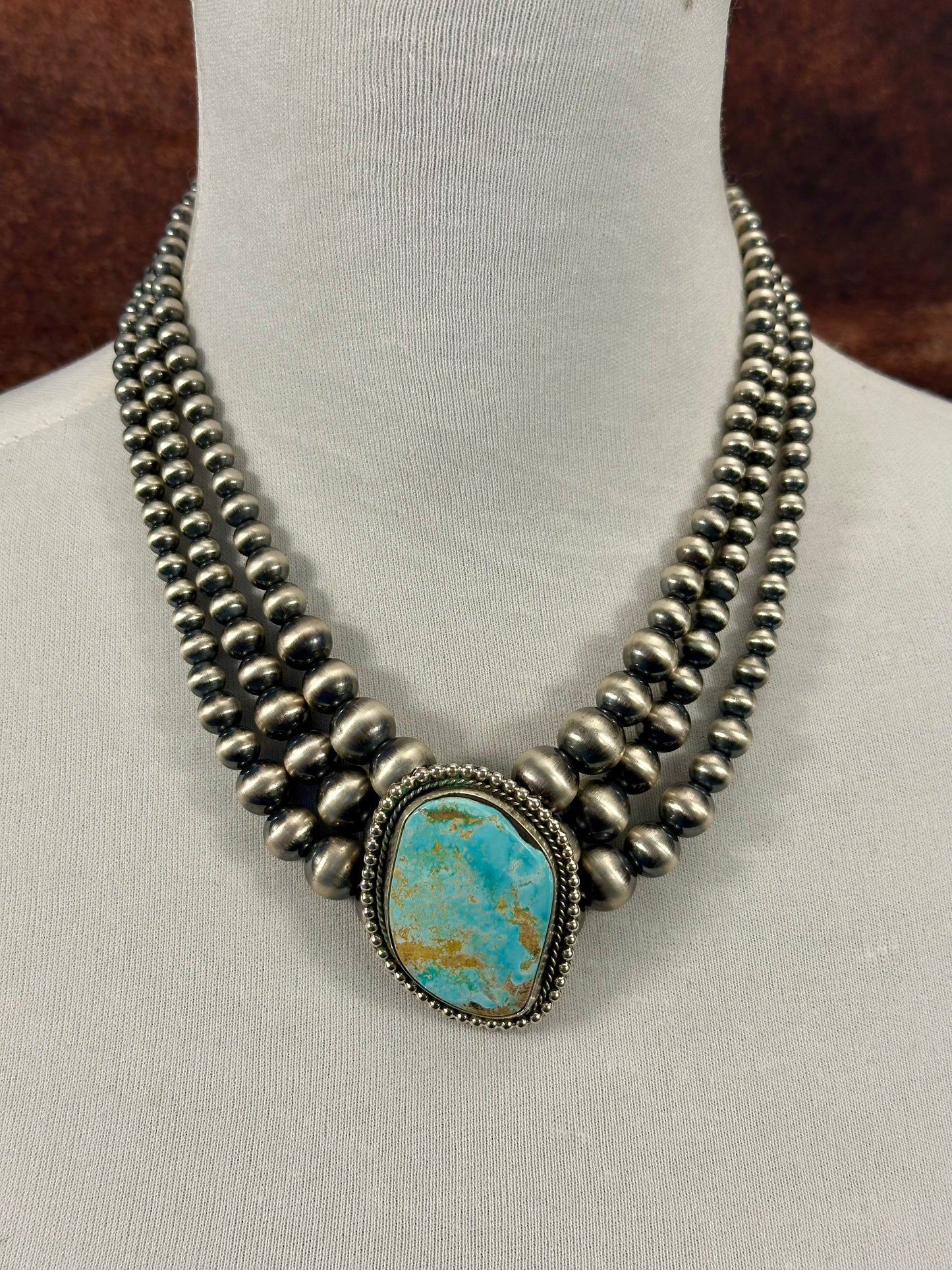 Royston Ribbon Sterling Silver Three Strand Choker