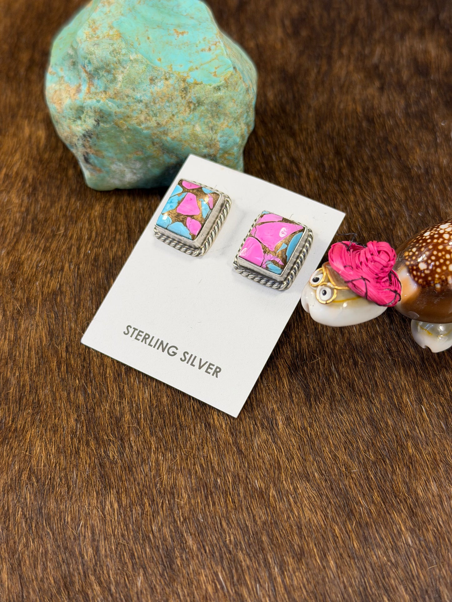 Cotton Candy Square Earring