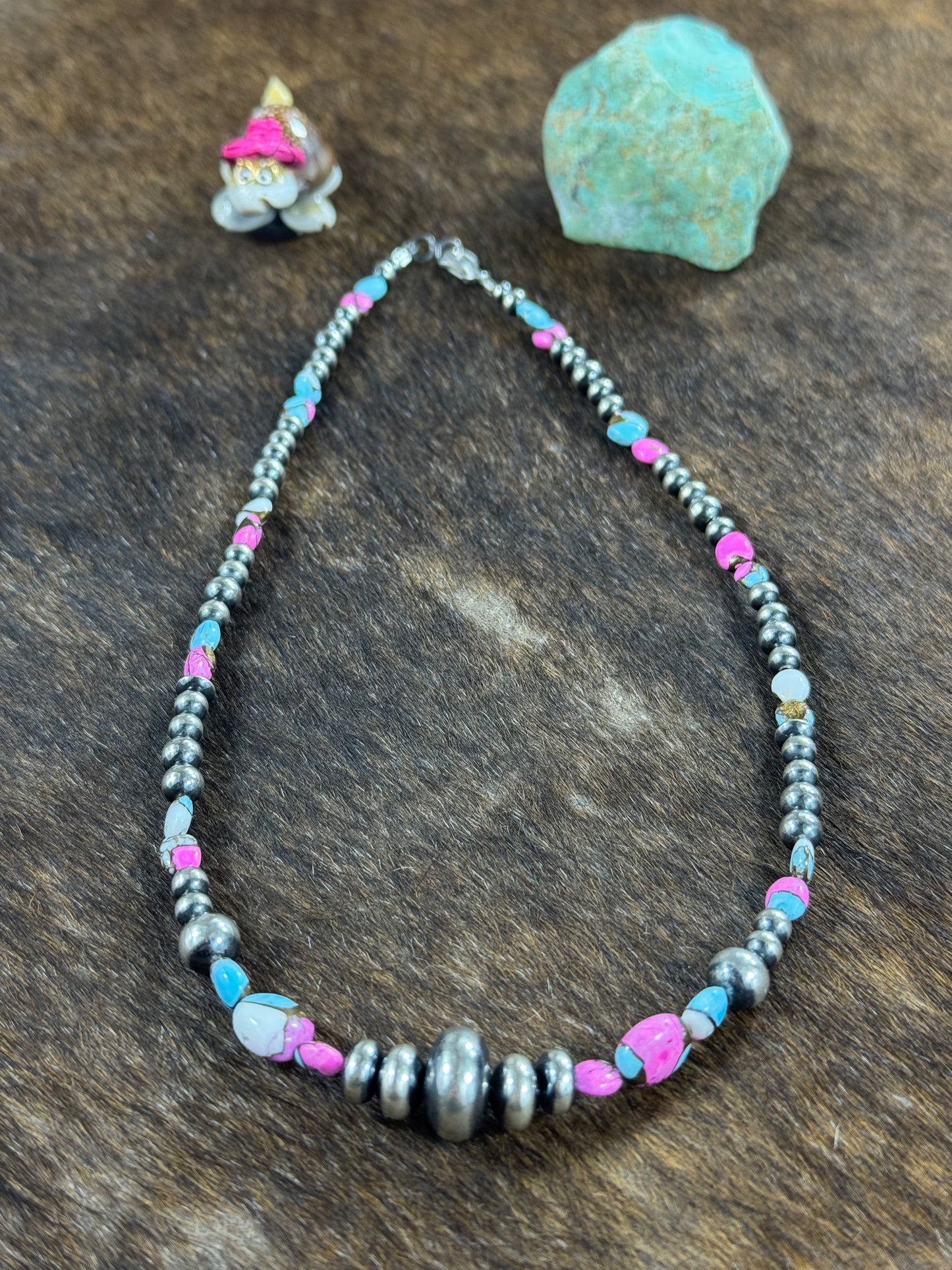 Cotton Candy Varied Rondelle Necklace