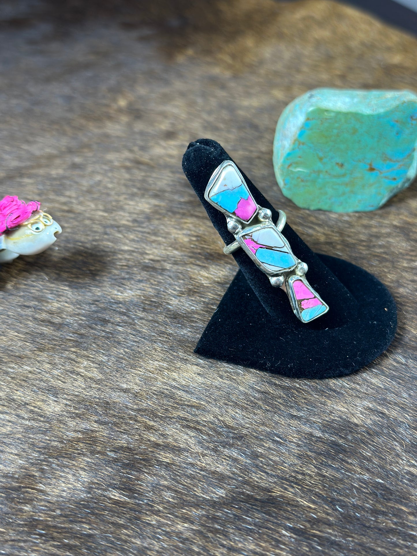 Cotton Candy 3 Stone Ring