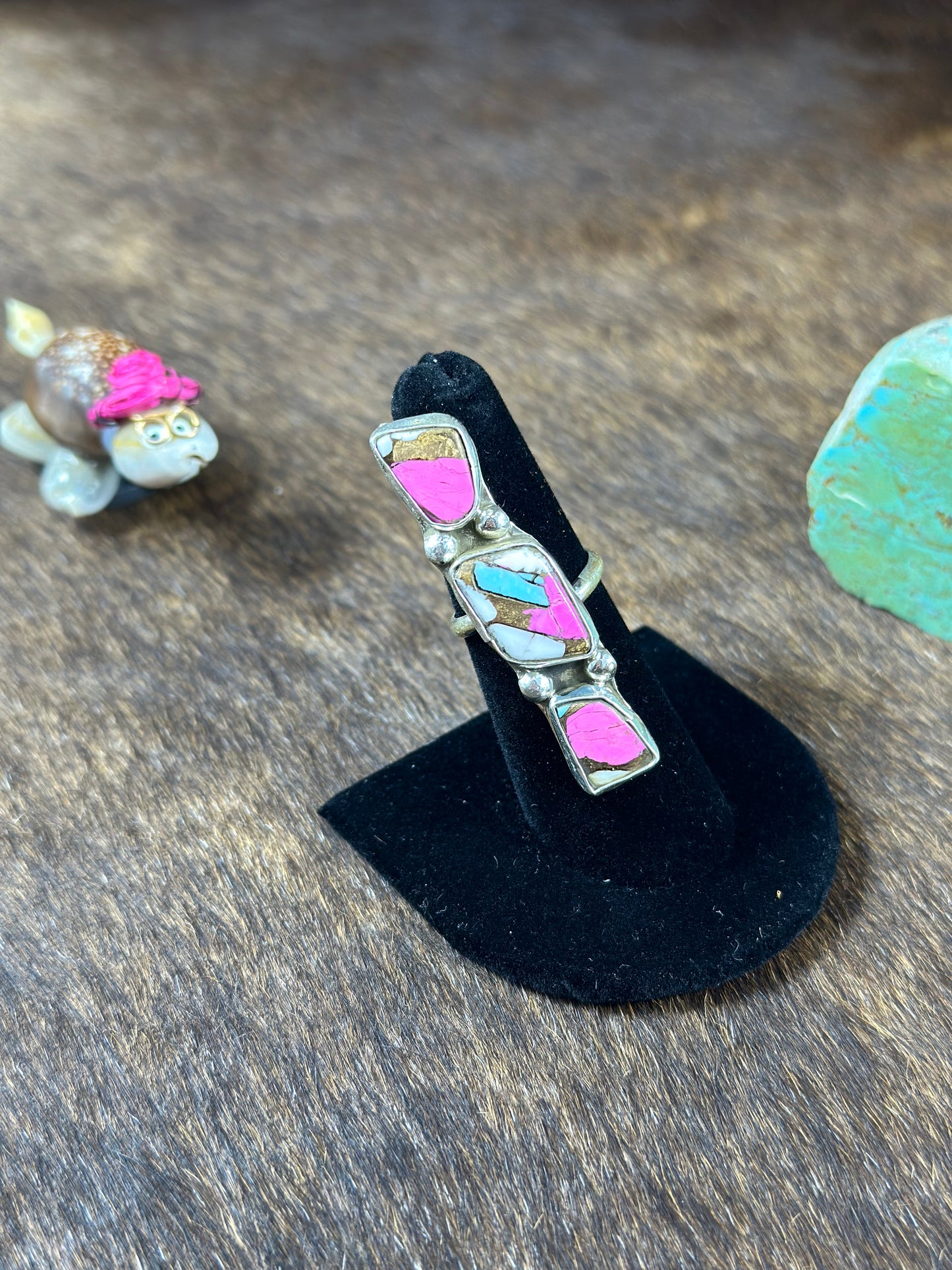 Cotton Candy 3 Stone Ring
