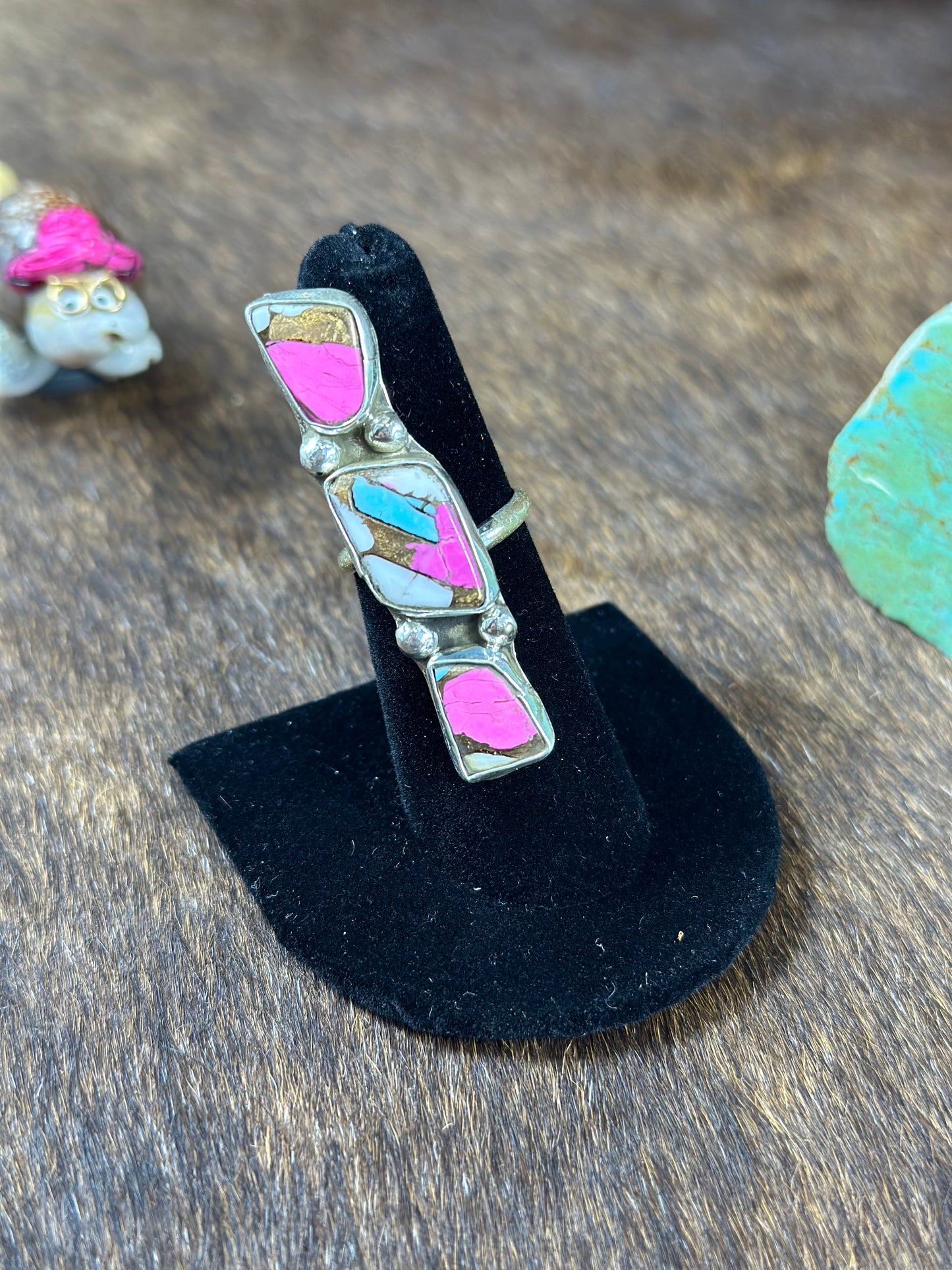 Cotton Candy 3 Stone Ring